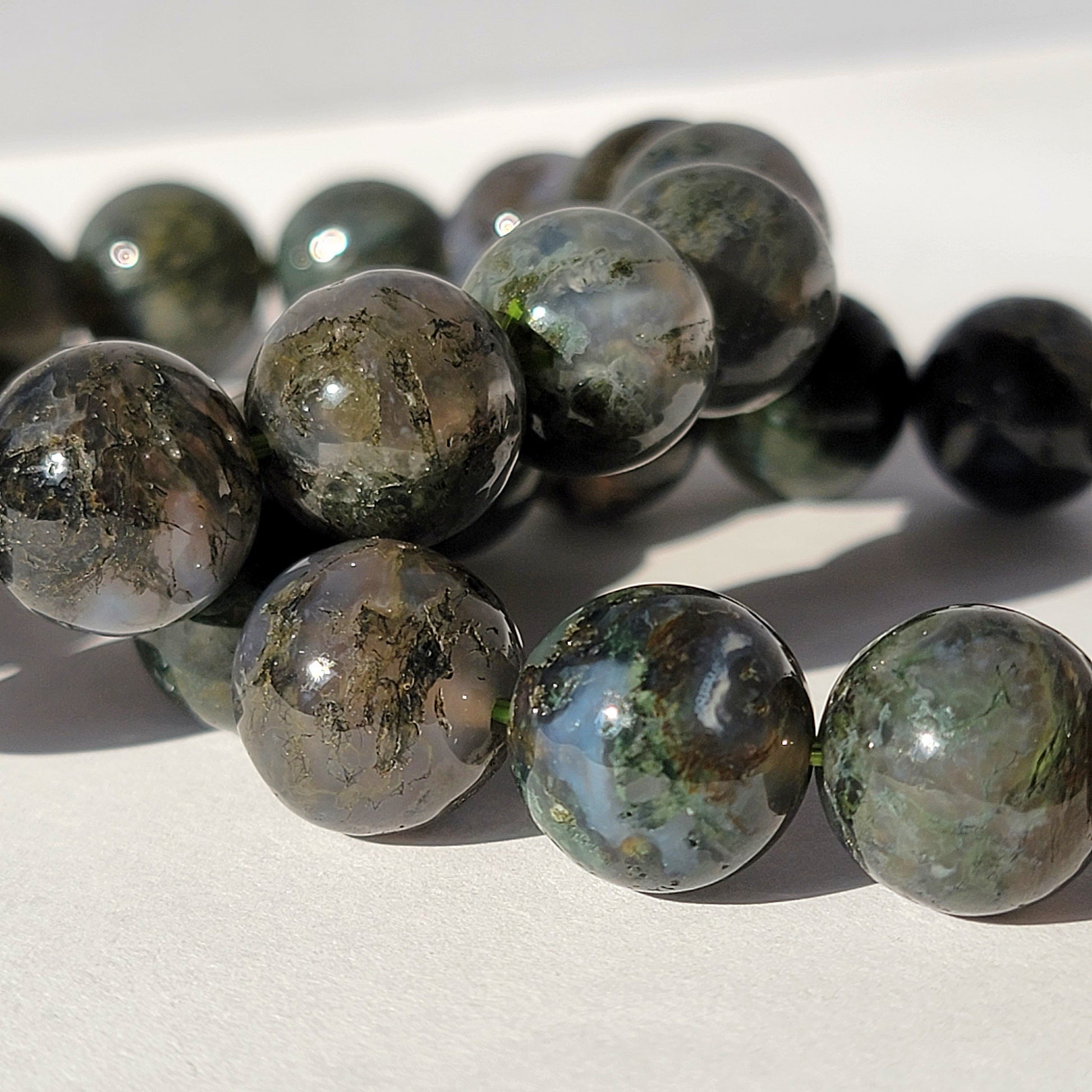 moss agate gemstone bracelet