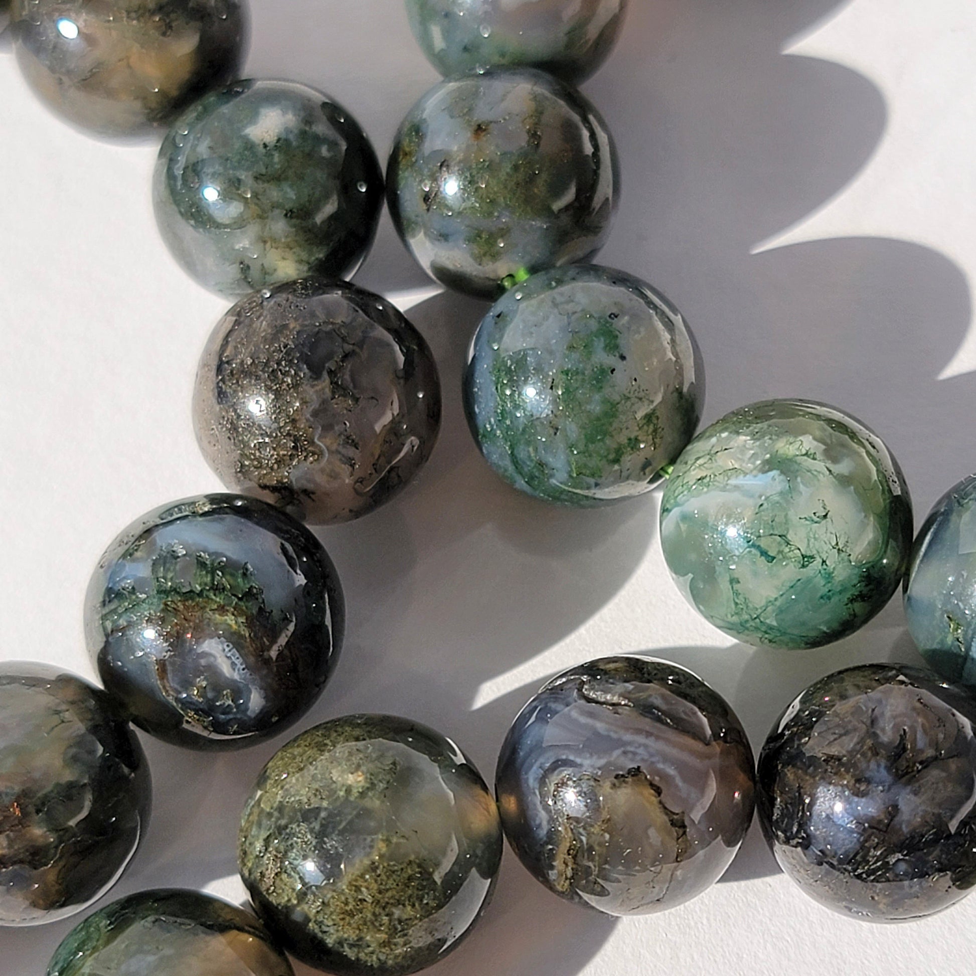 moss agate stretch bracelet