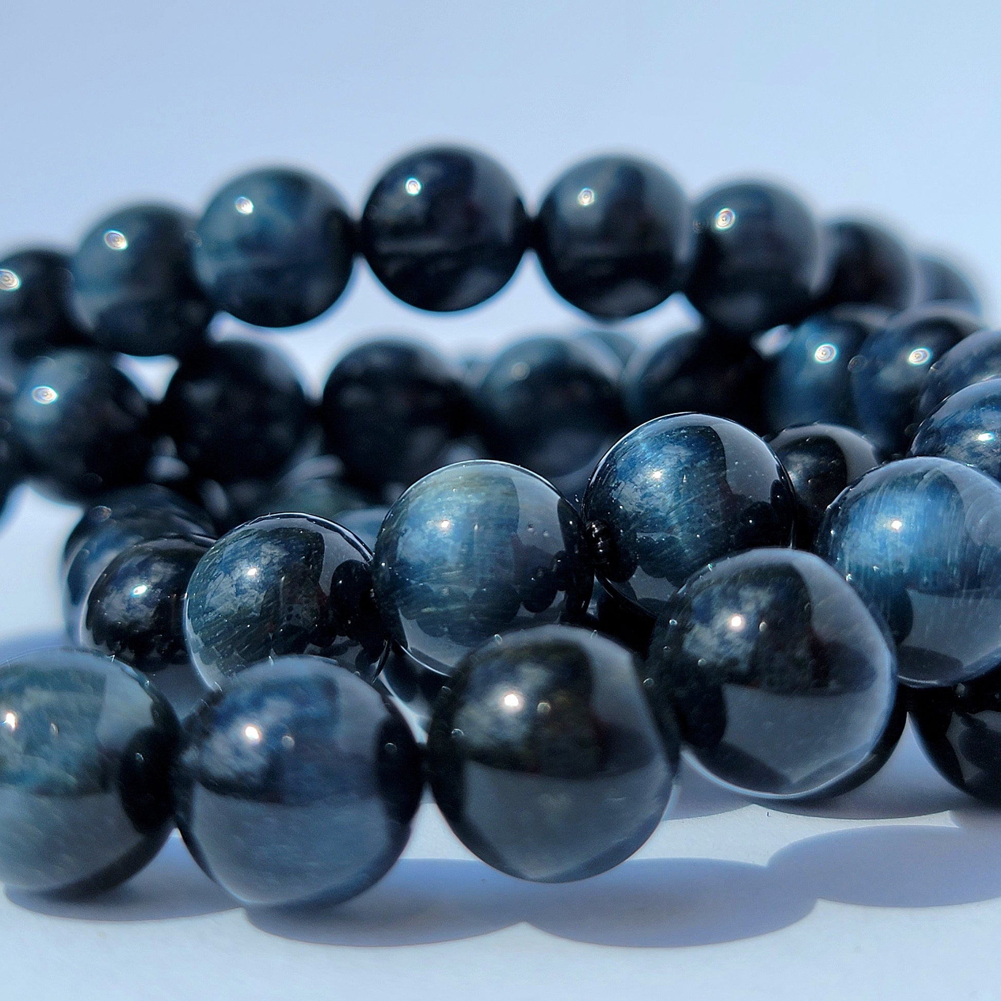 Blue Tigers Eye Crystal Stretch Bracelet