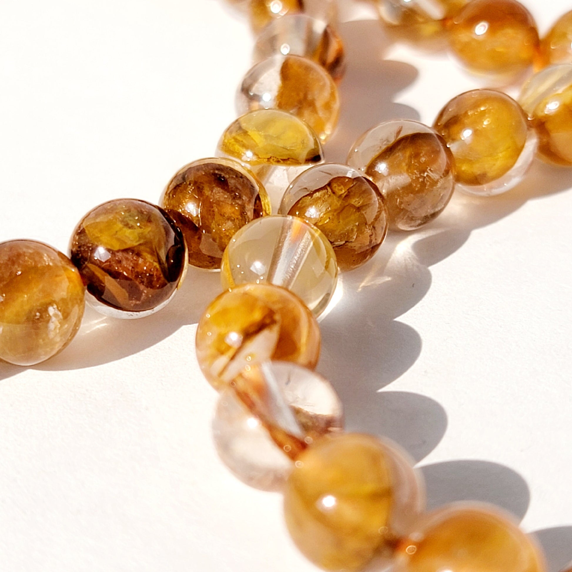 Golden Healer Yellow Hematoid Quartz Gemstone Bracelet Stretch
