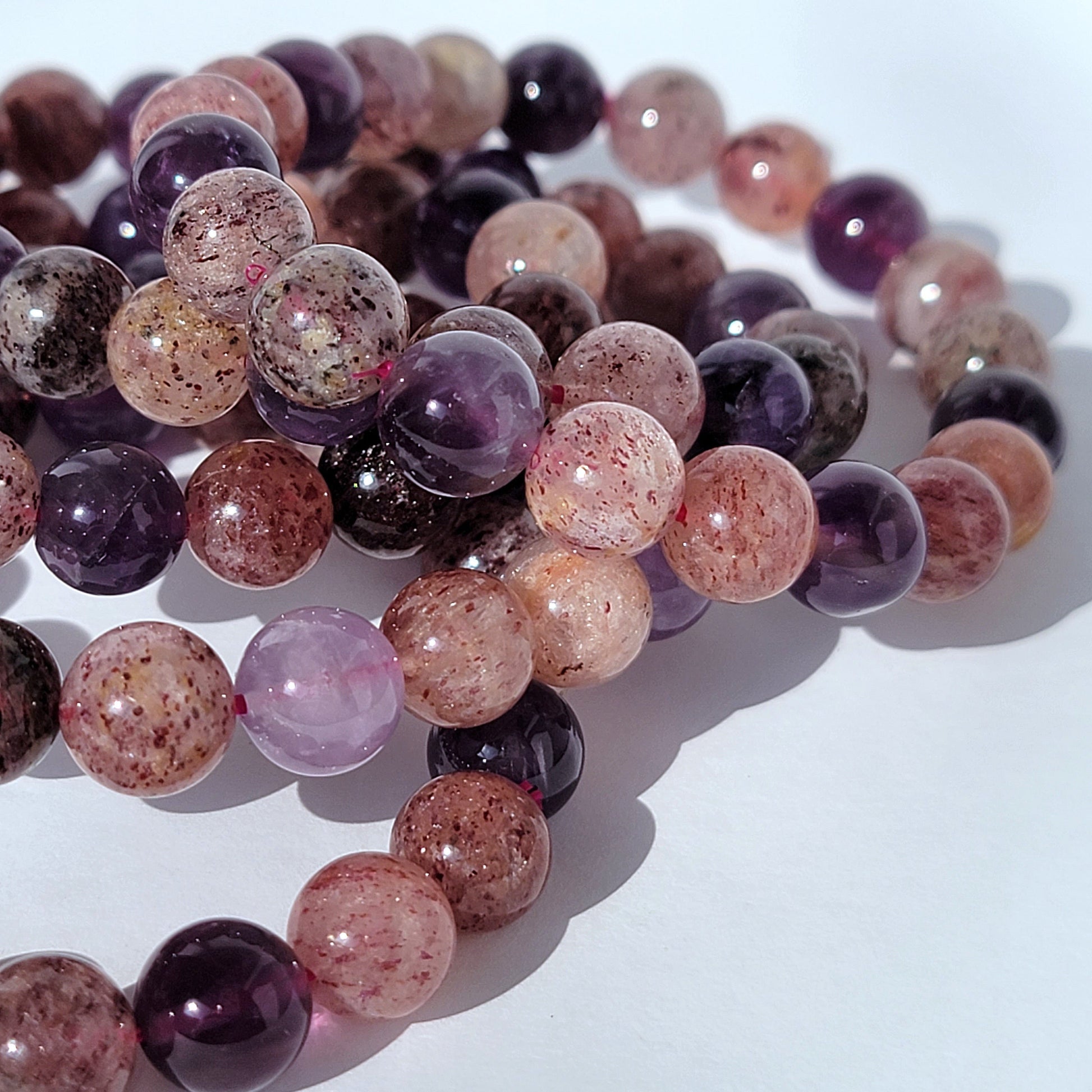 Super 7 Bracelet Super Seven Crystal Amethyst Cacoxenite Clear Quartz Goethite Rutile Smoky Quartz Lepidocrocite Super 7 Jewelry Bracelet