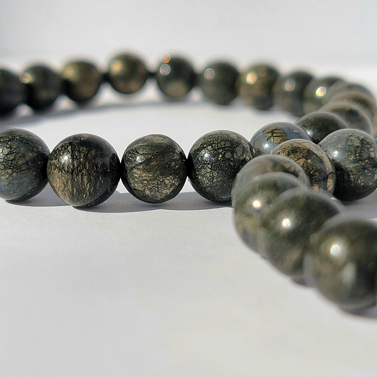 Rare Marcasite 8mm Gemstone Bracelet, Pyrite in Agate Crystal Bracelet, Spiritual Energy Jewelry, Genuine Nipomo Marcasite, Healer’s Gold