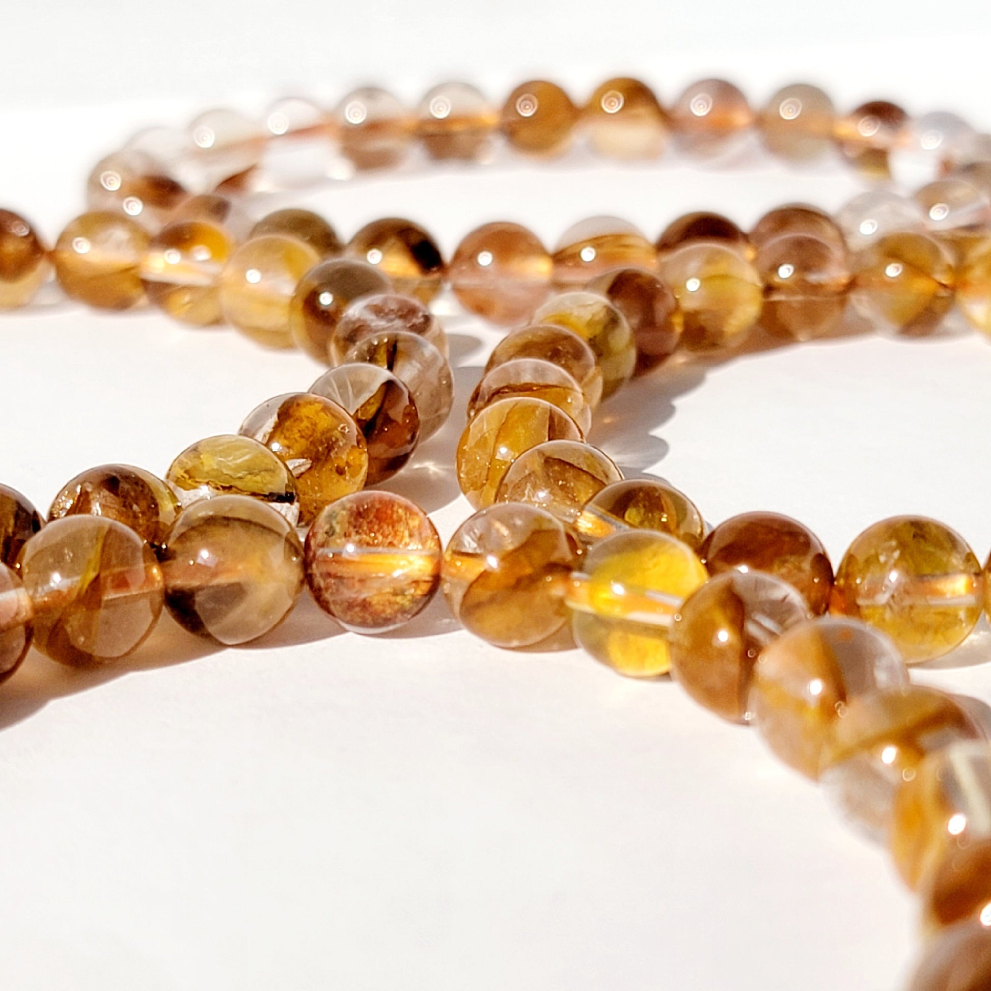 Golden Healer Bracelet Golden Healer Crystal Bracelet Handmade Jewelry Gift Golden Healer Yellow Hematoid Quartz Gemstone Bracelet Stretch
