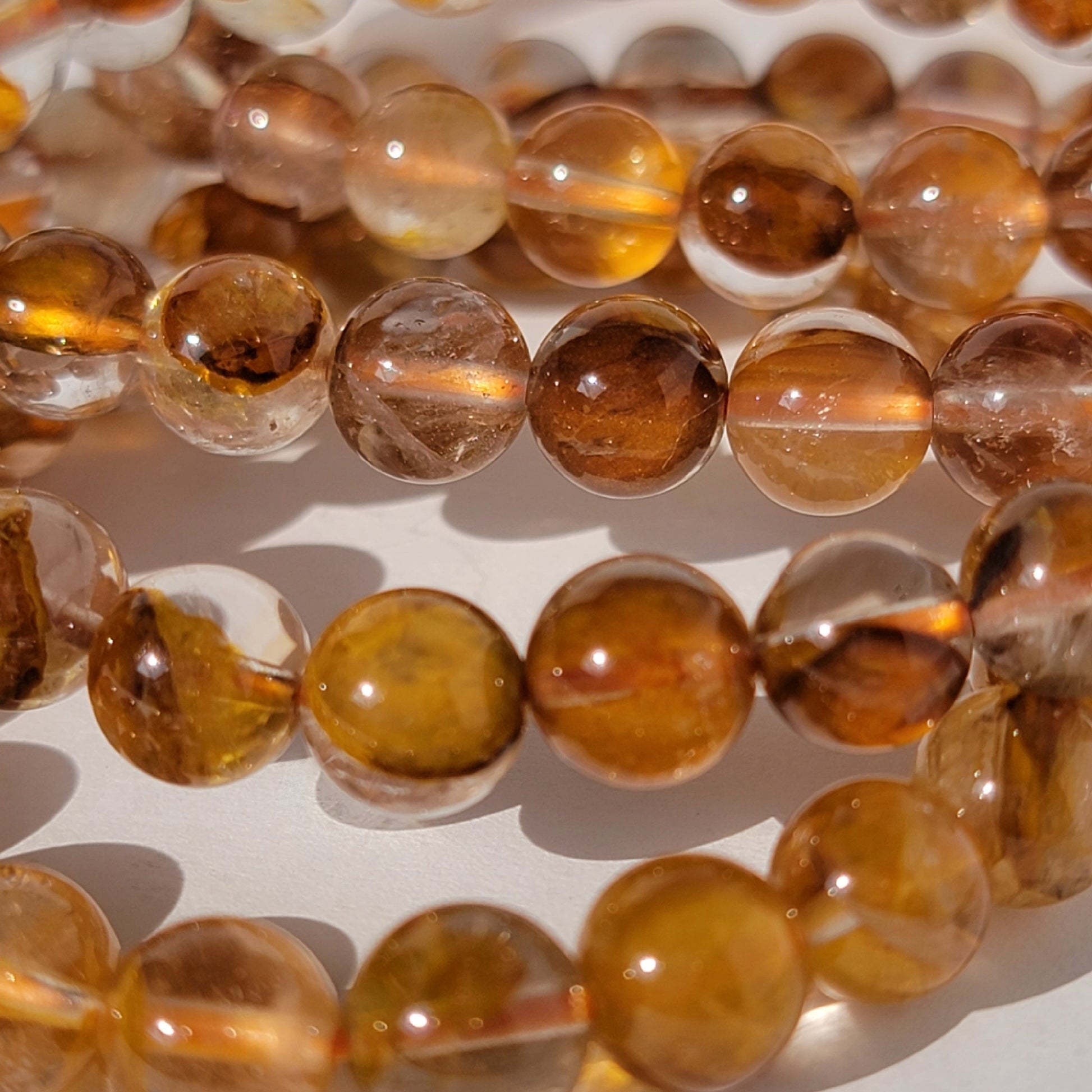 Golden Healer Yellow Hematoid Quartz Gemstone Bracelet Stretch