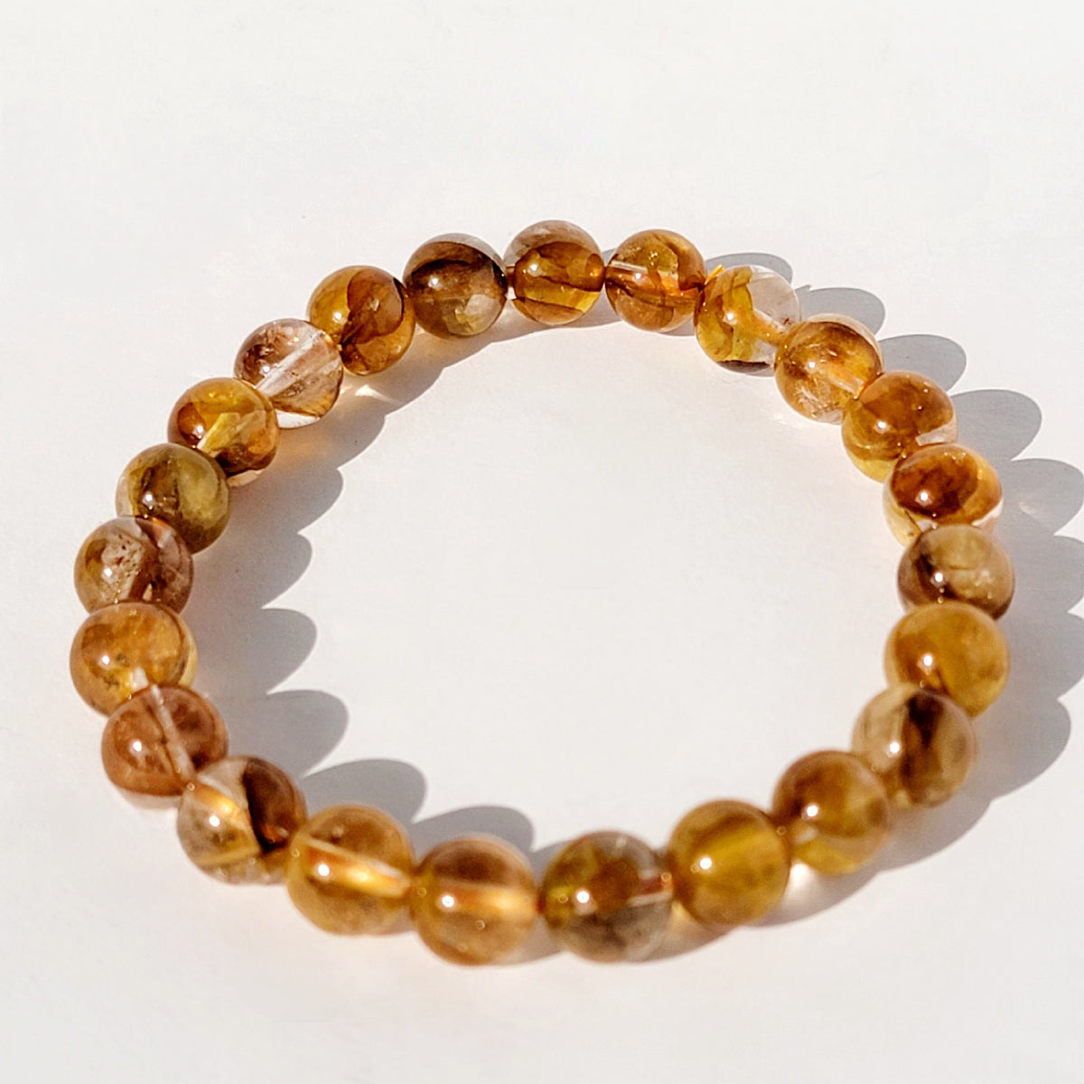 Golden Healer Yellow Hematoid Quartz Gemstone Bracelet Stretch
