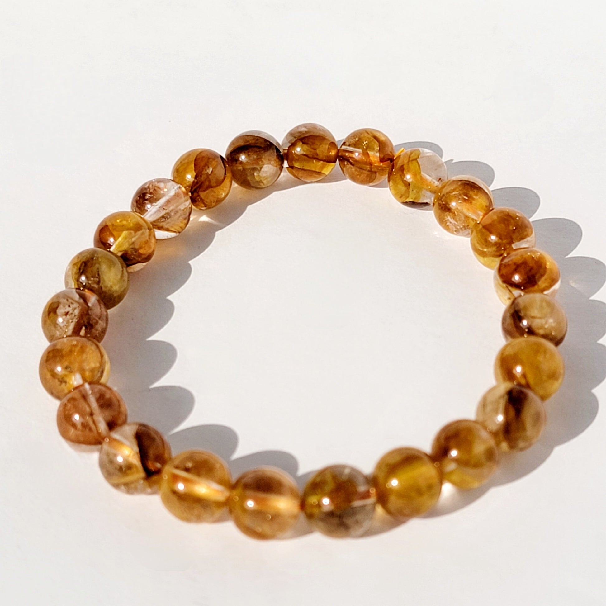Golden Healer Yellow Hematoid Quartz Gemstone Bracelet Stretch