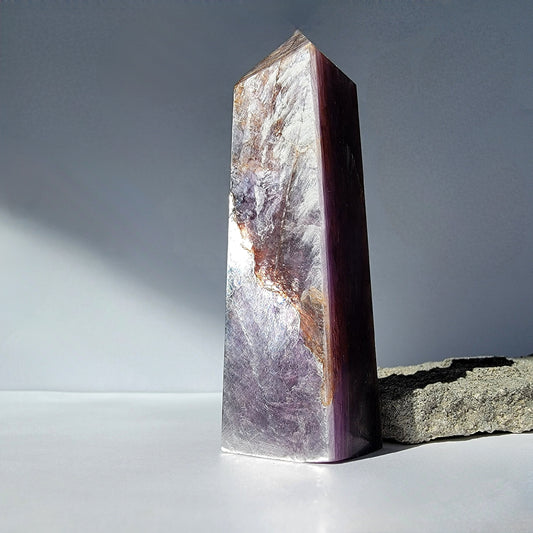 Purple Mica Lepidolite Crystal Tower