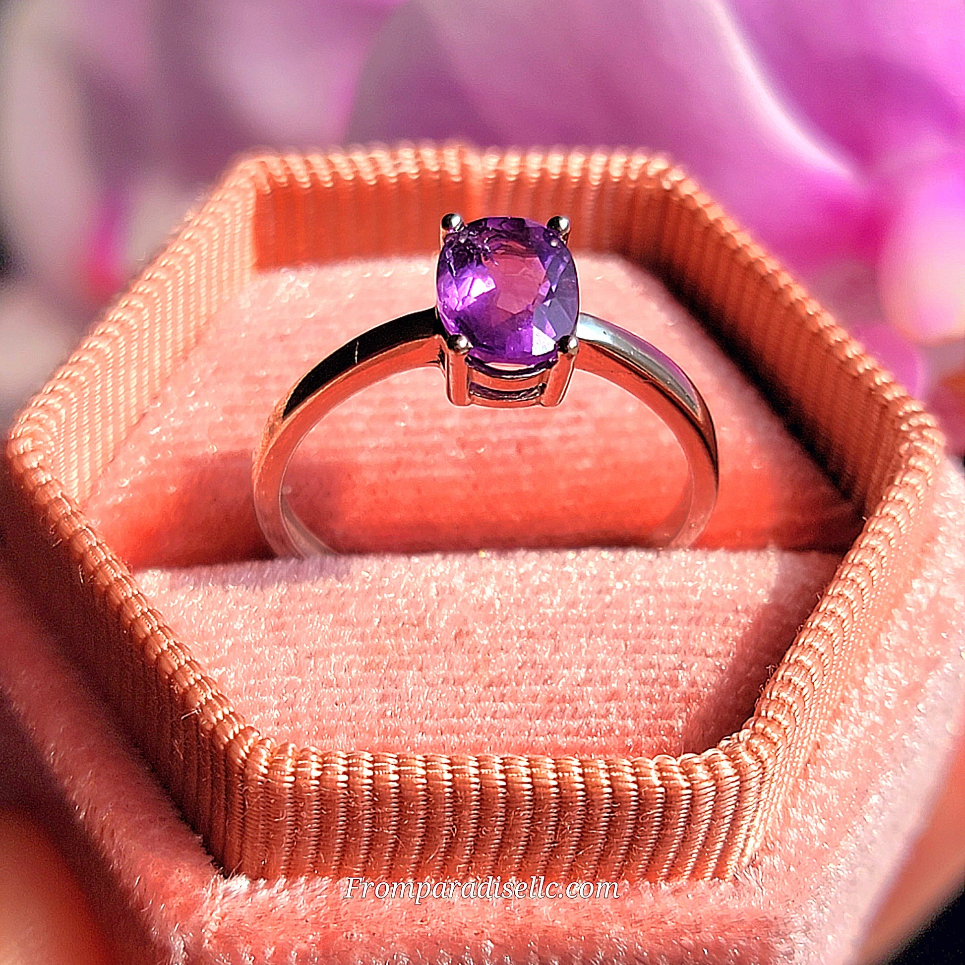 Amethyst Adjustable womens Ring