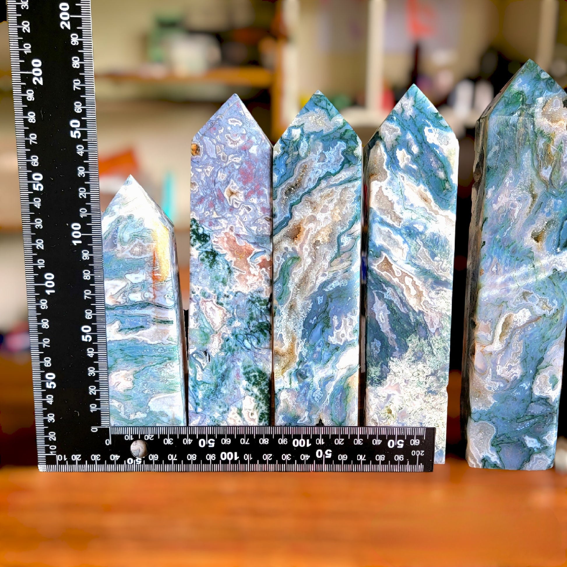 Moss Agate Crystal Home Decor