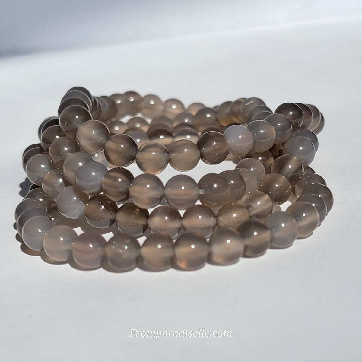Agate Bracelet Grey Agate Crystal Bracelet Handmade Agate Jewelry Grey Agate Gemstone Bracelet