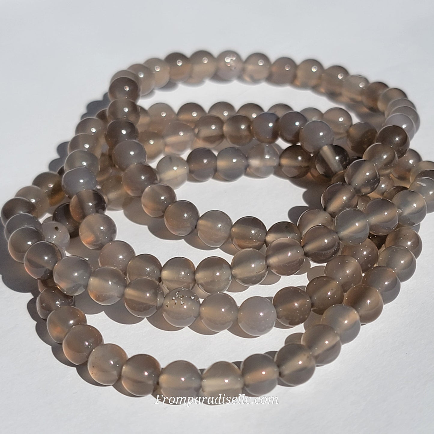 Agate Bracelet Grey Agate Crystal Bracelet Handmade Agate Jewelry Grey Agate Gemstone Bracelet