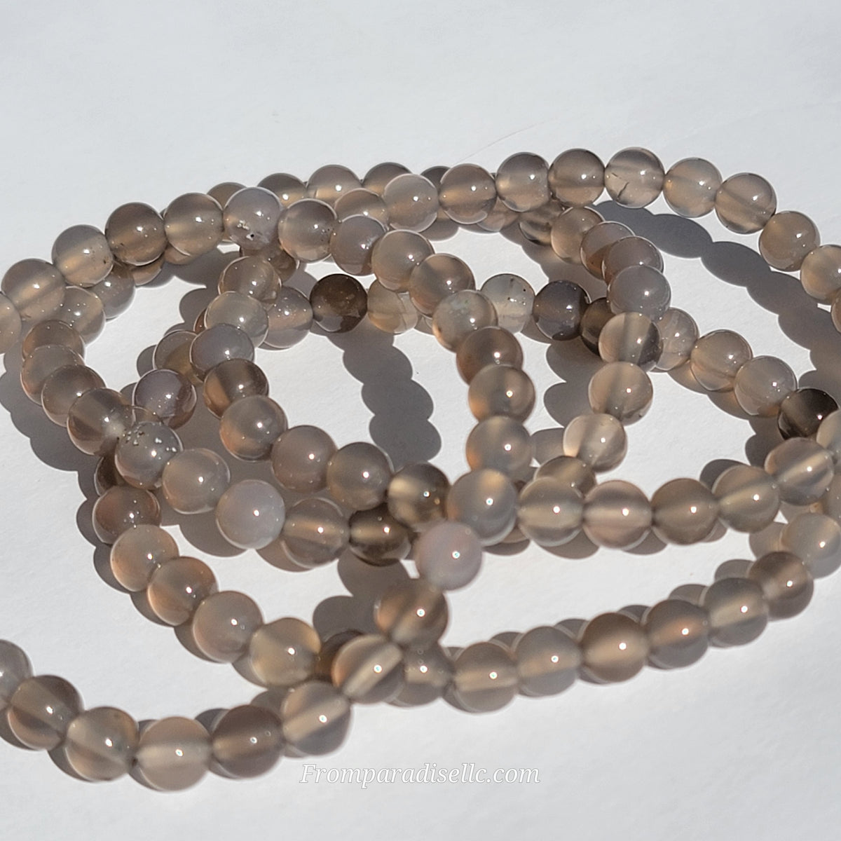 Agate Bracelet Grey Agate Crystal Bracelet Handmade Agate Jewelry Grey Agate Gemstone Bracelet