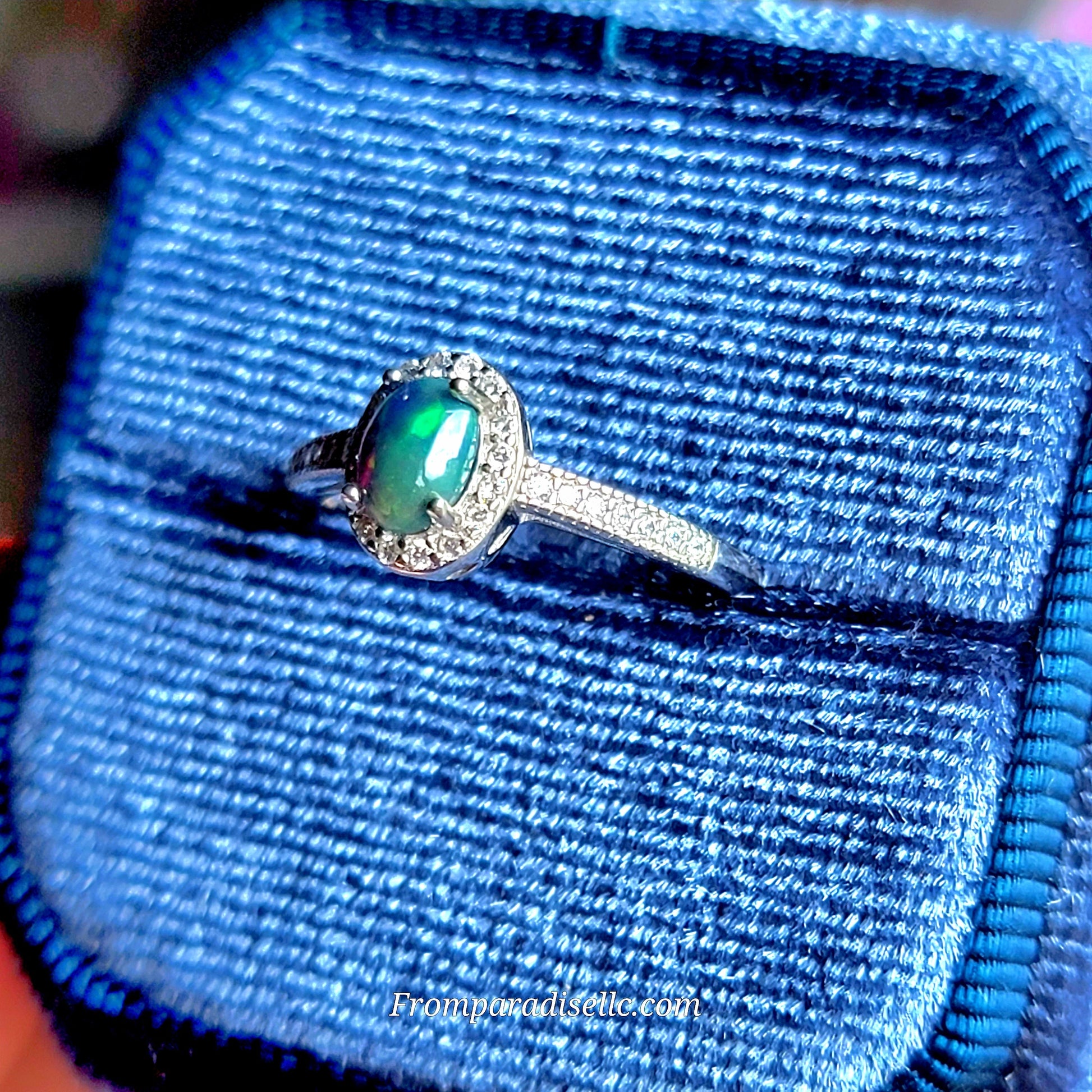 OPAL WOMENS STERLING SILVER  CRYSTAL GEMSTONE RING