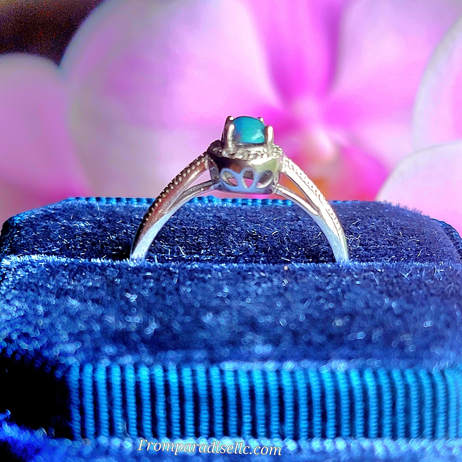 Opal Sterling Silver Women Gemstone Ring Adjustable