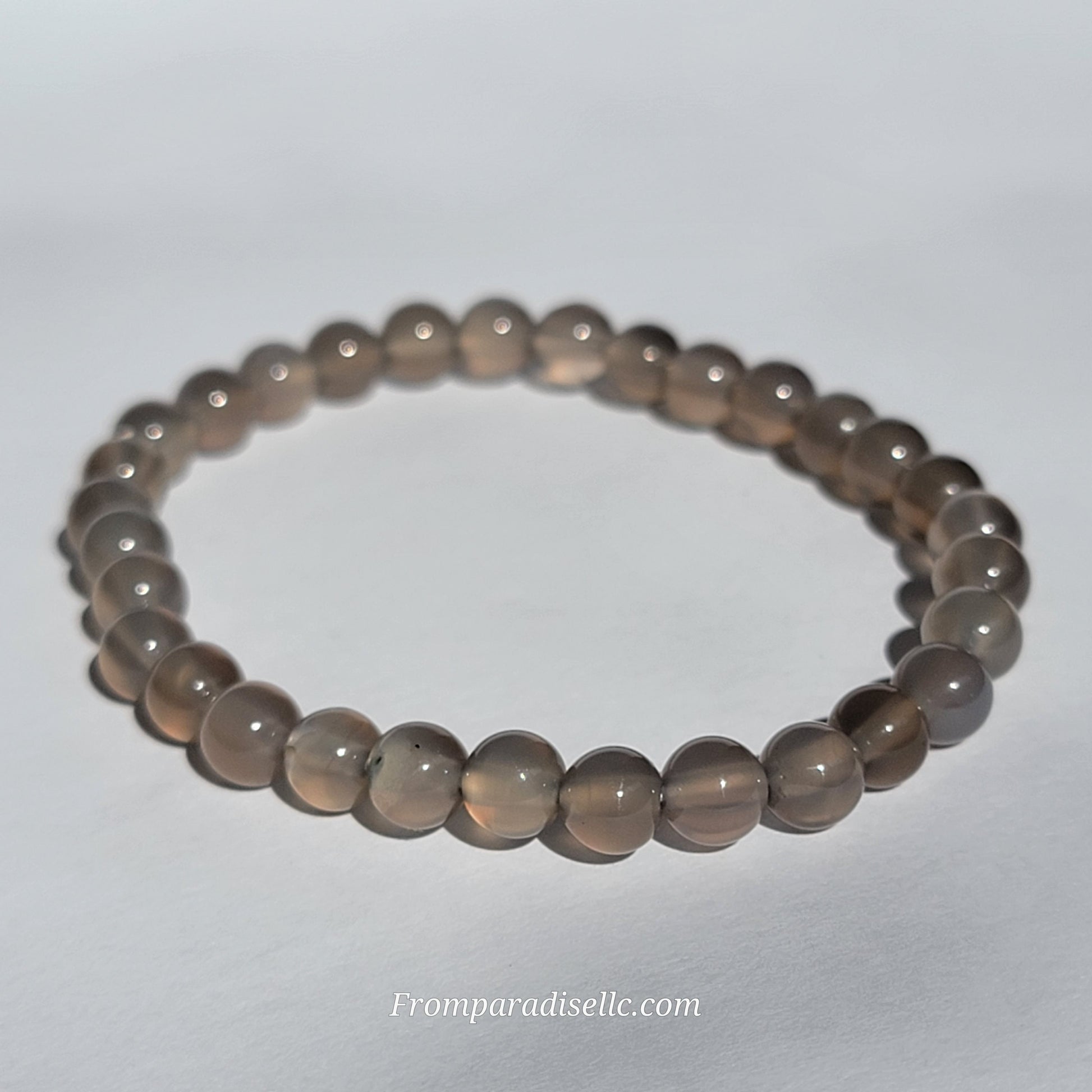 Agate Bracelet Grey Agate Crystal Bracelet Handmade Agate Jewelry Grey Agate Gemstone Bracelet