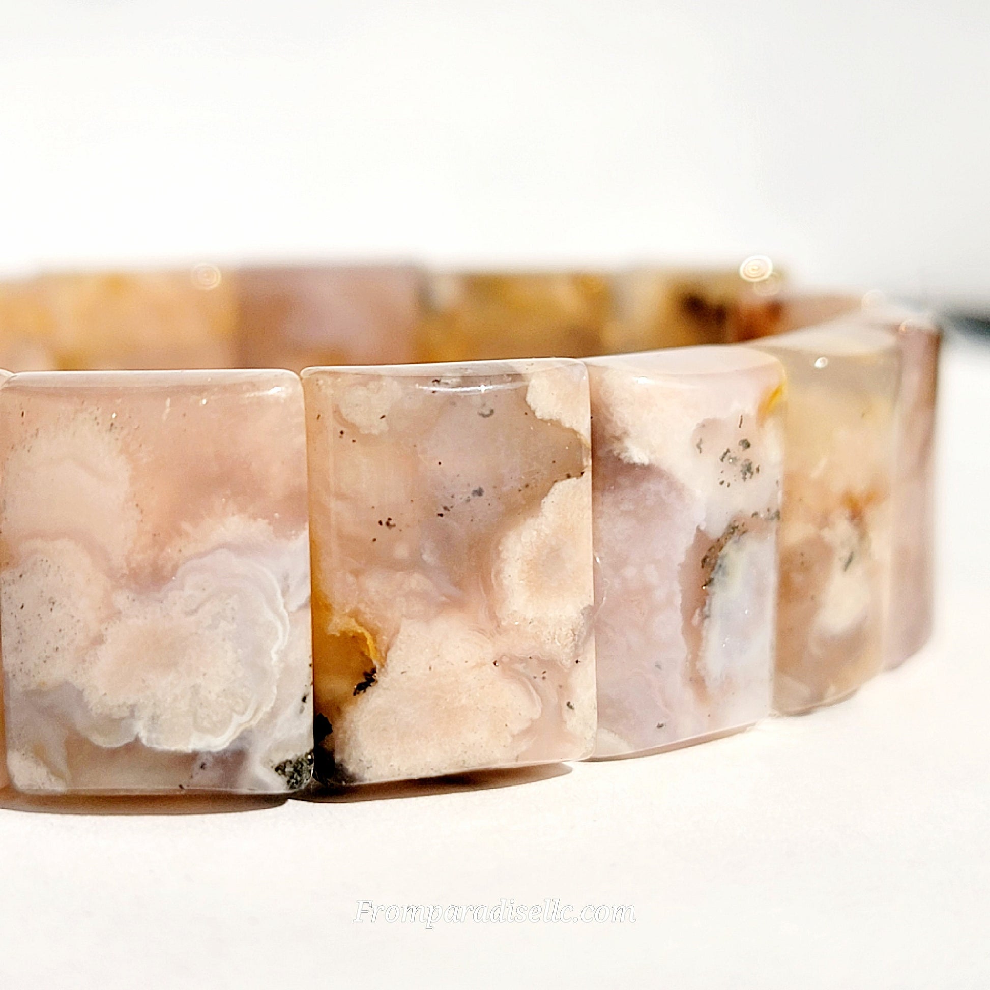 Flower Agate Bangle Flower Agate Bangle Bracelet Flower Agate Handmade Jewelry Flower Agate Crystal Bangle Flower Agate Stretch Bracelet