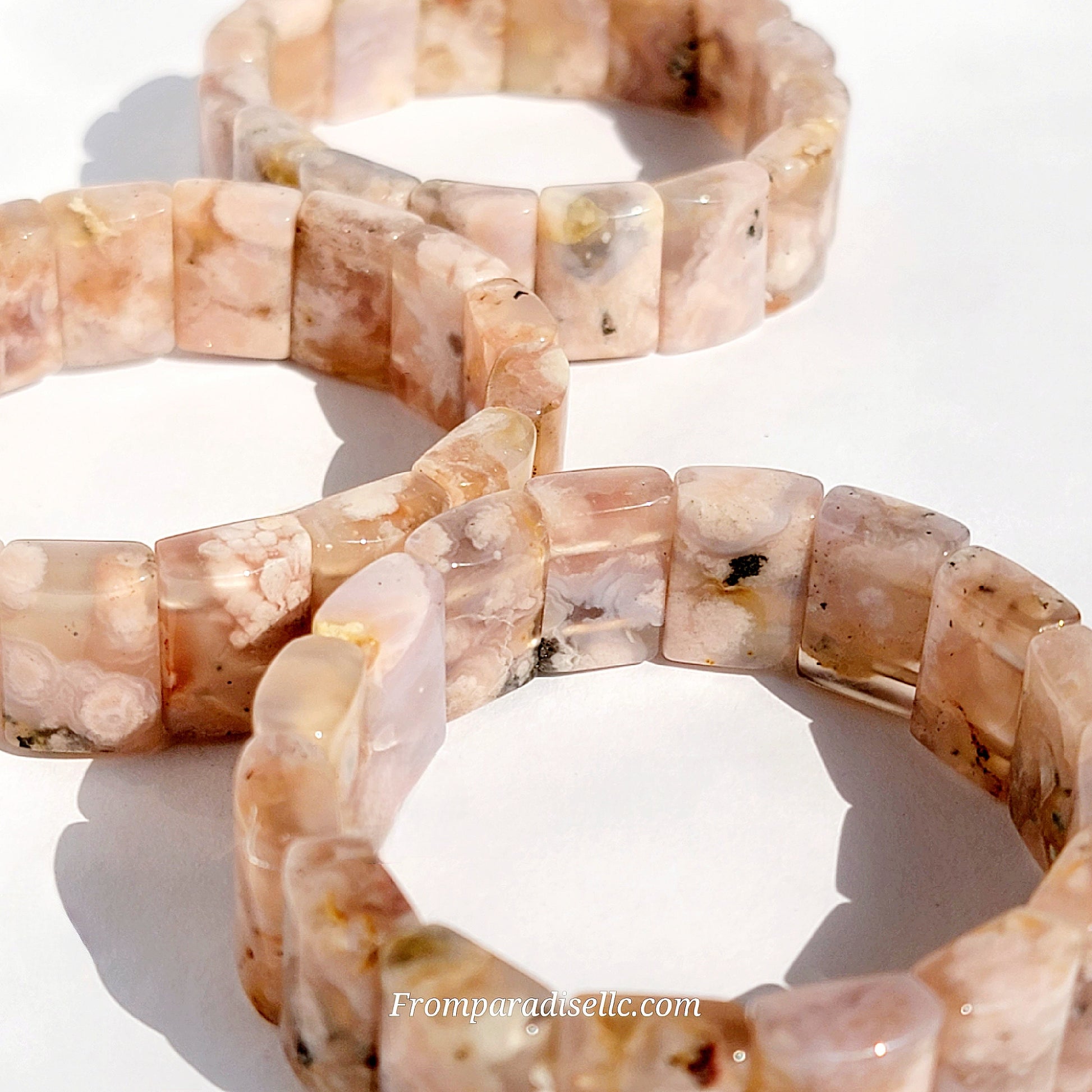 Flower Agate Bangle Flower Agate Bangle Bracelet Flower Agate Handmade Jewelry Flower Agate Crystal Bangle Flower Agate Stretch Bracelet