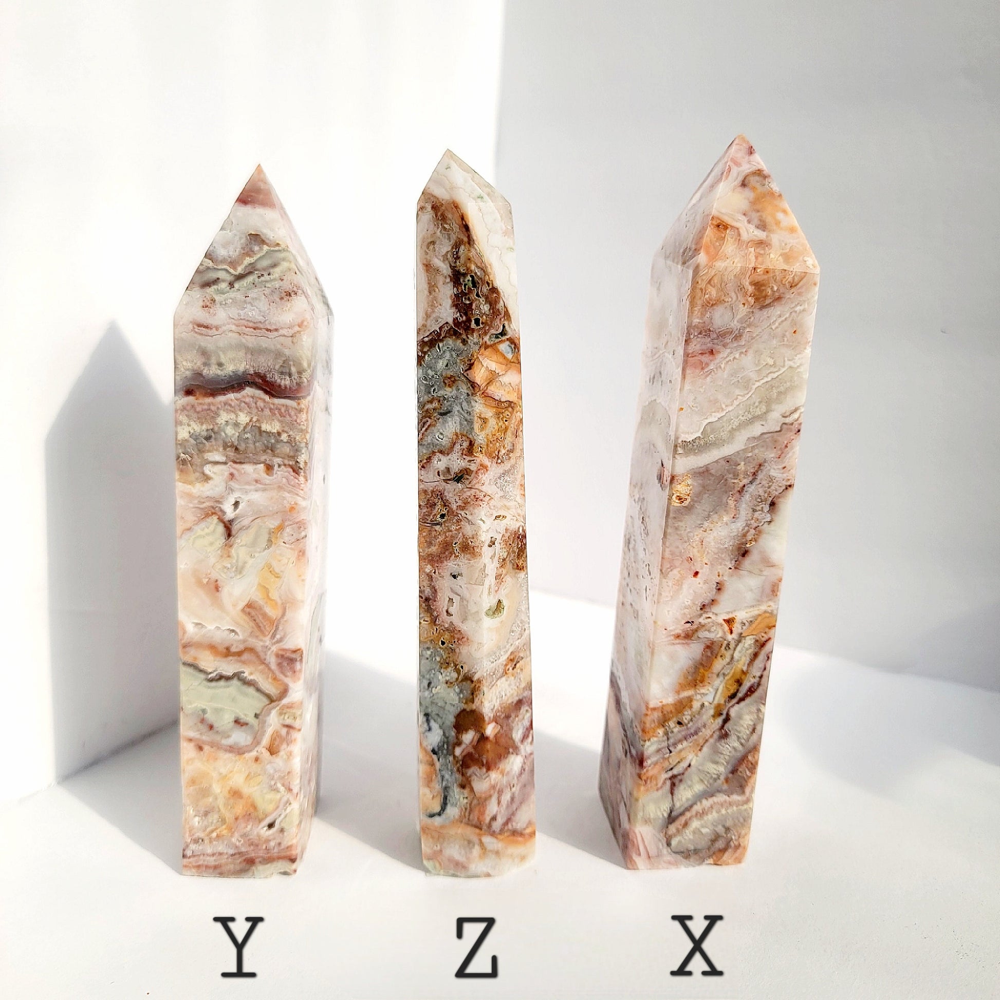 Pink Crazy Lace Agate Crystal Tower