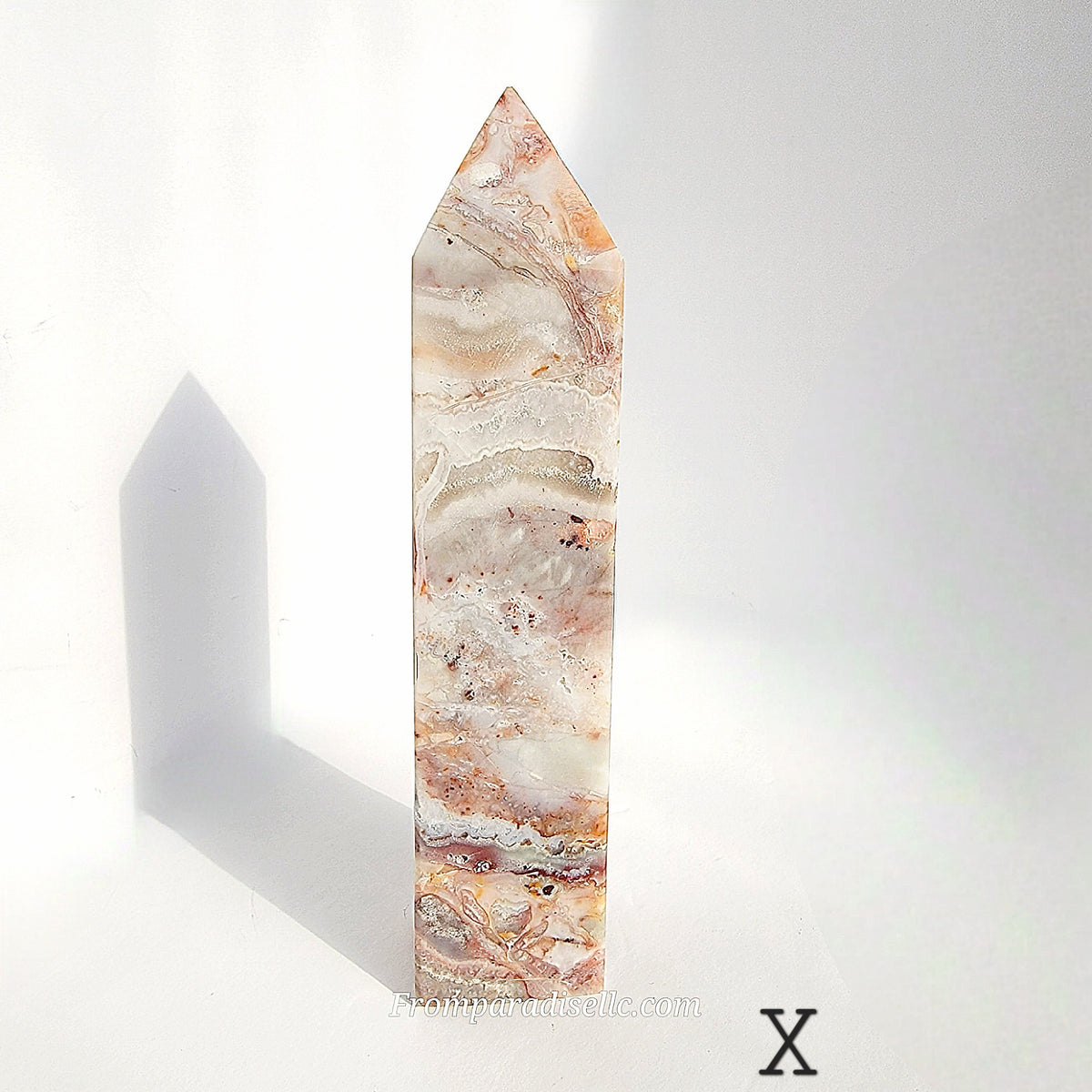 Pink Crazy Lace Agate Crystal Tower