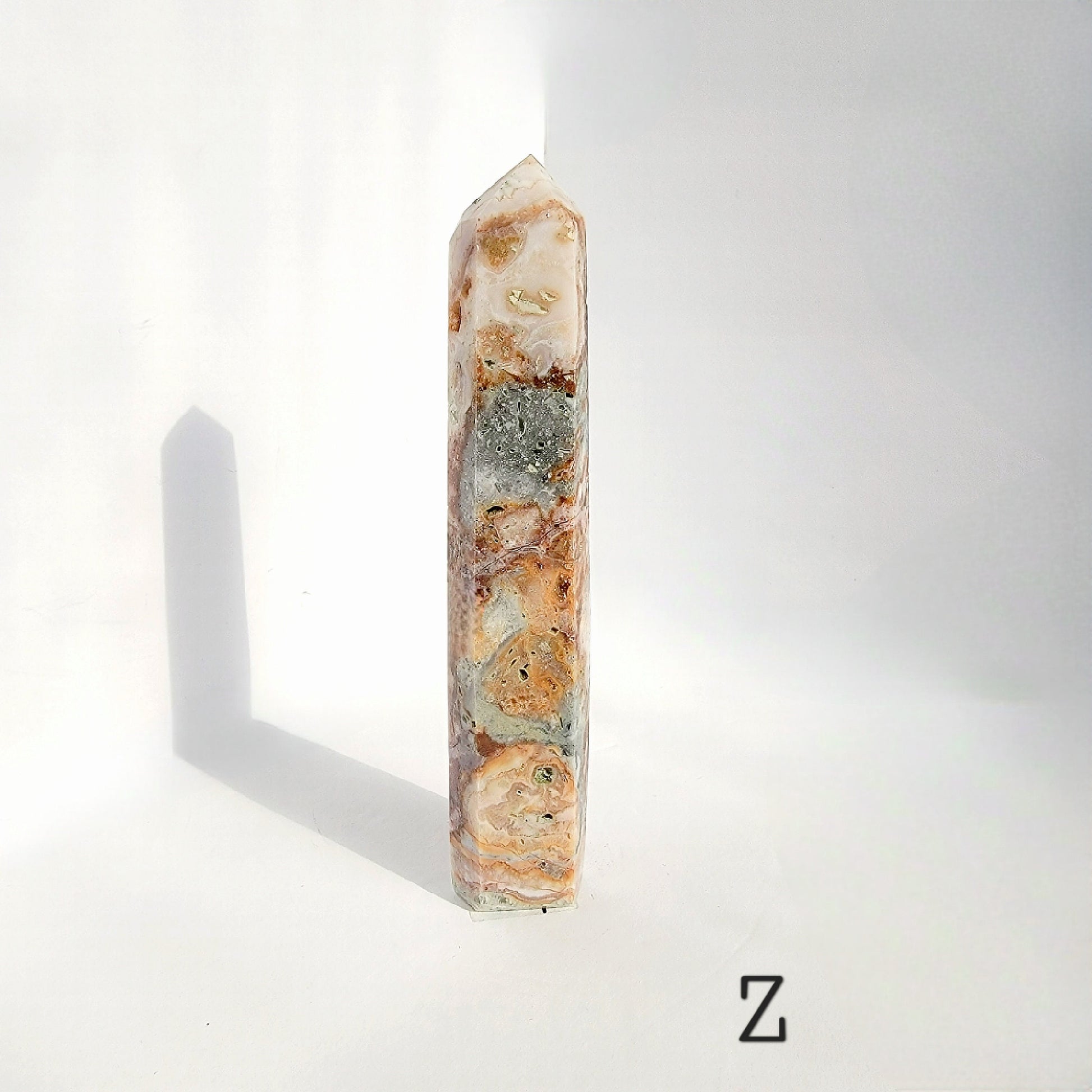 Pink Crazy Lace Agate Crystal Tower
