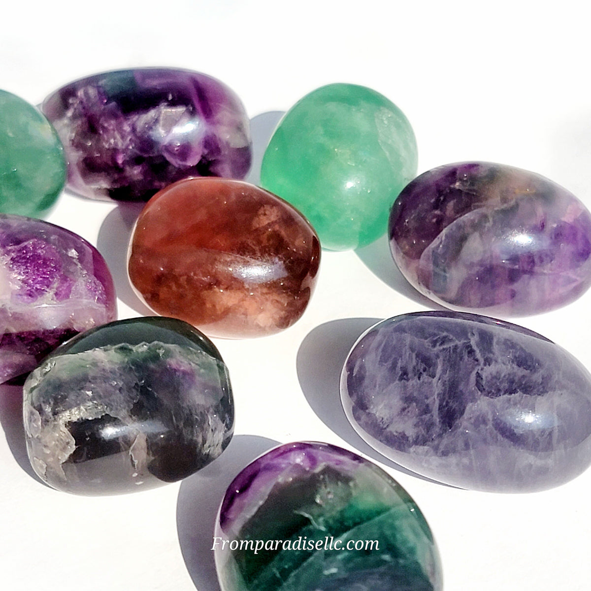 fluorite crystal tumbled stone
