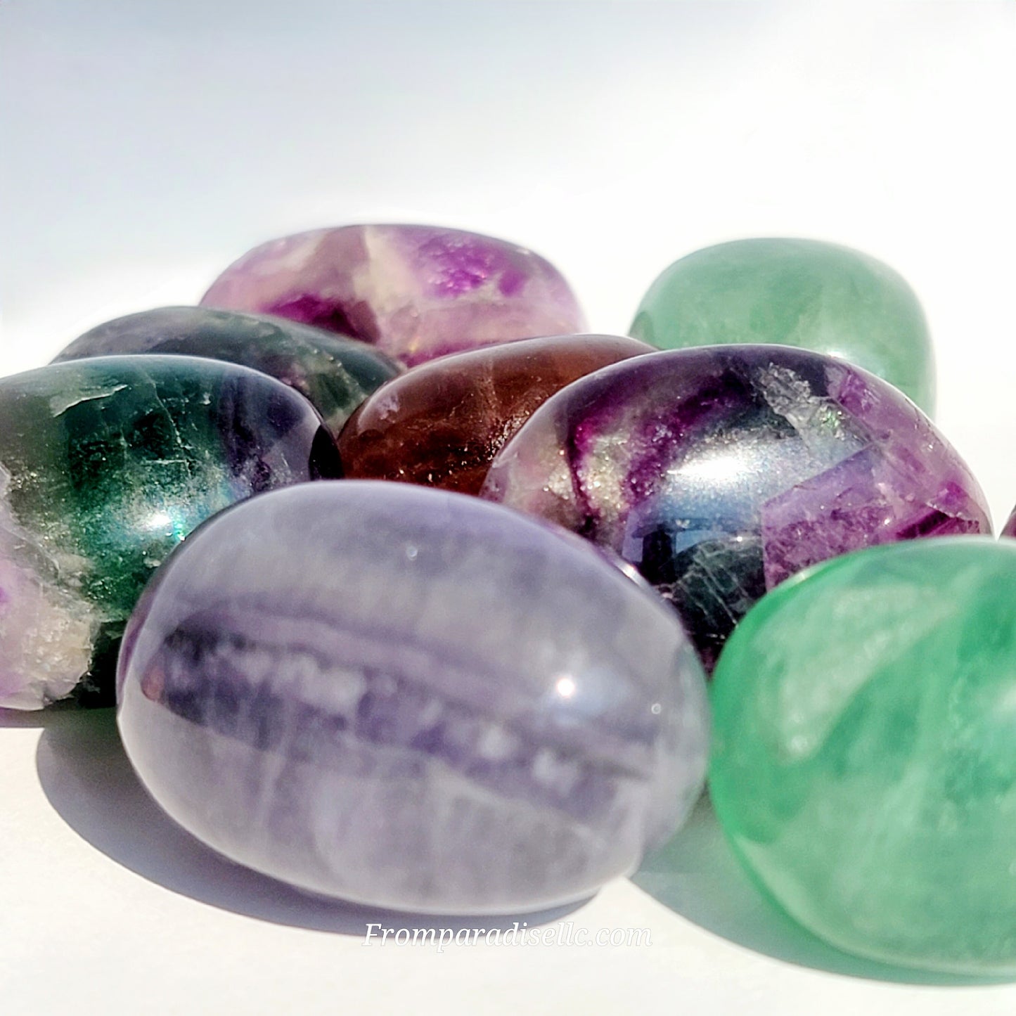 fluorite crystal tumbled stone