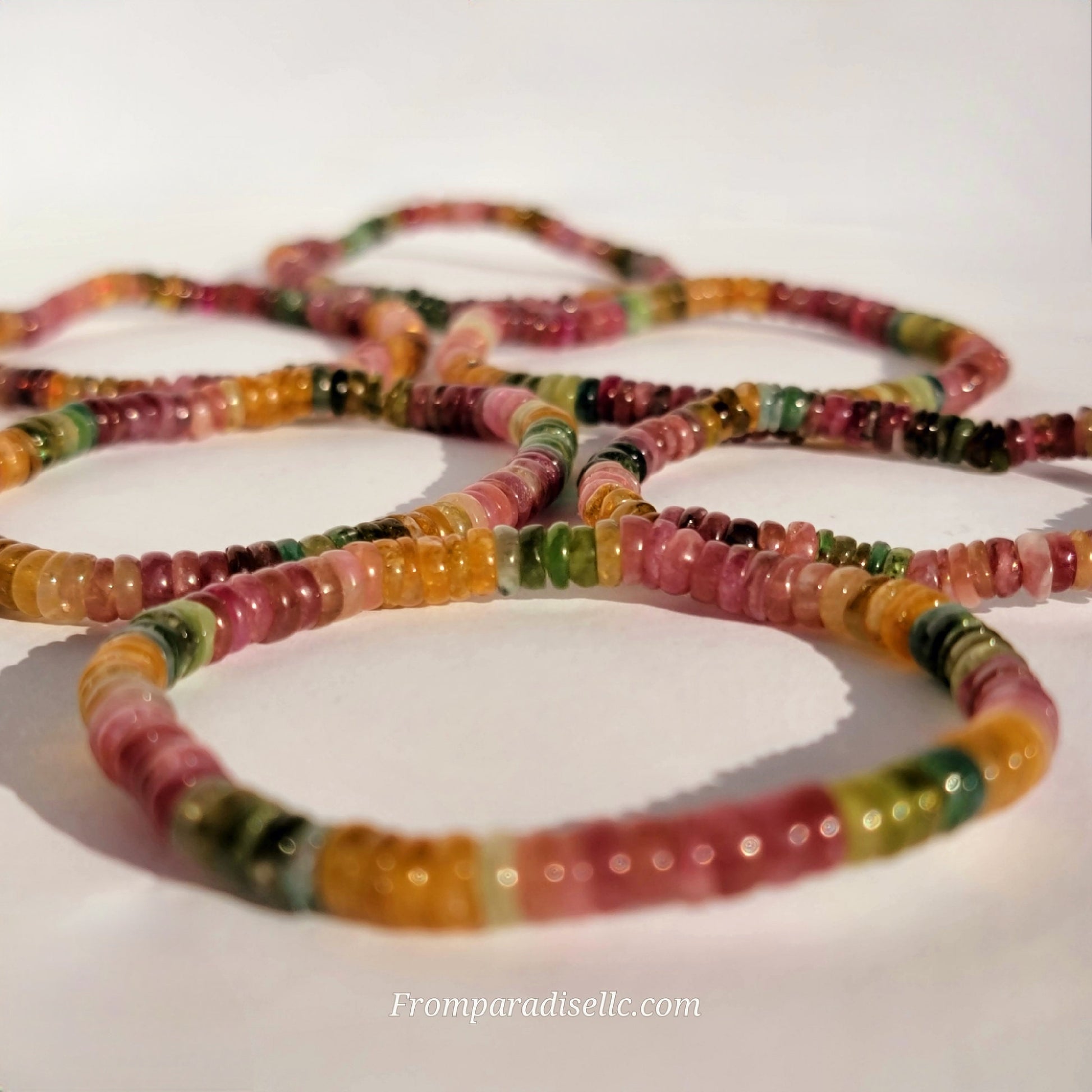 Watermelon Tourmaline Crystal Stretch Bracelet