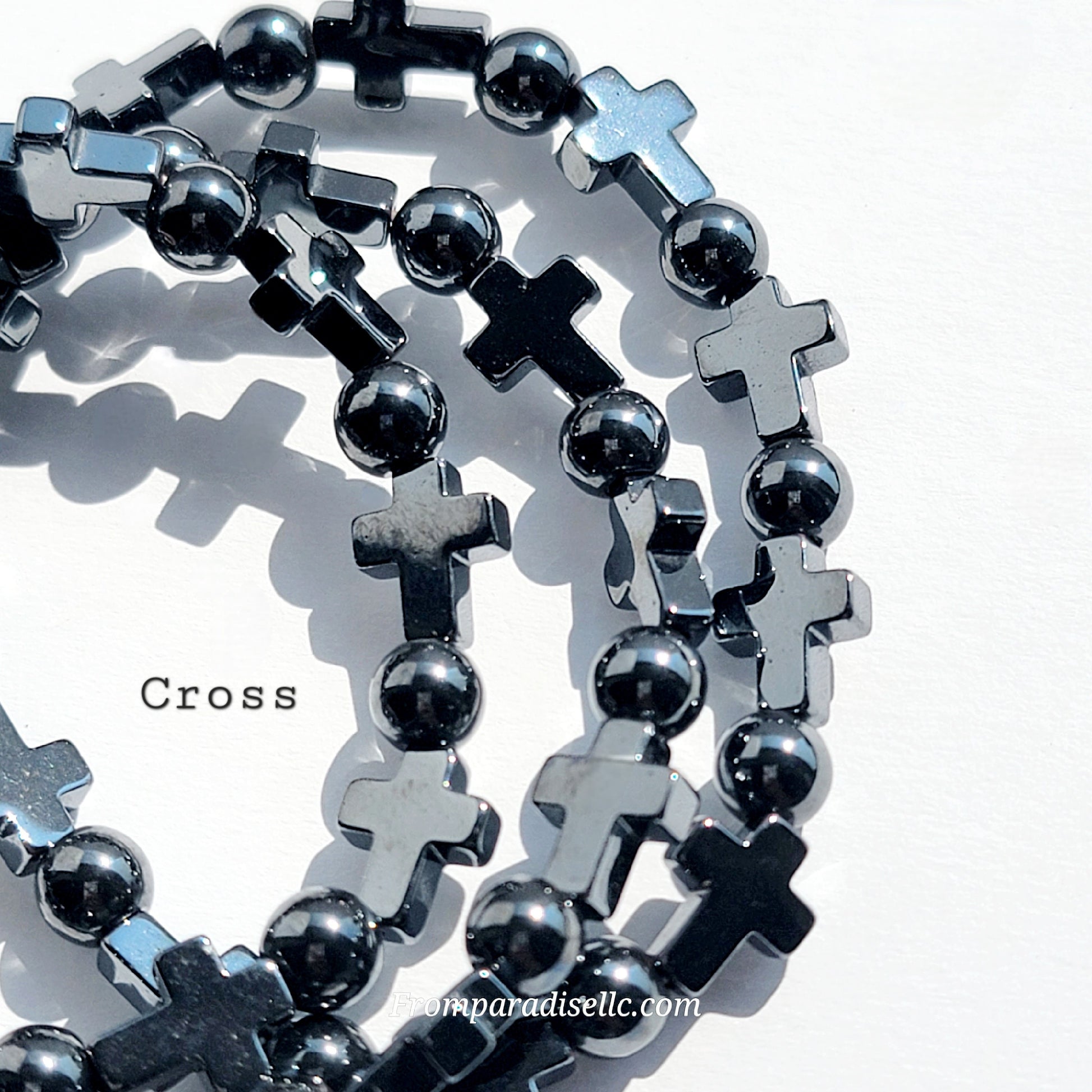 hematite cross bracelet