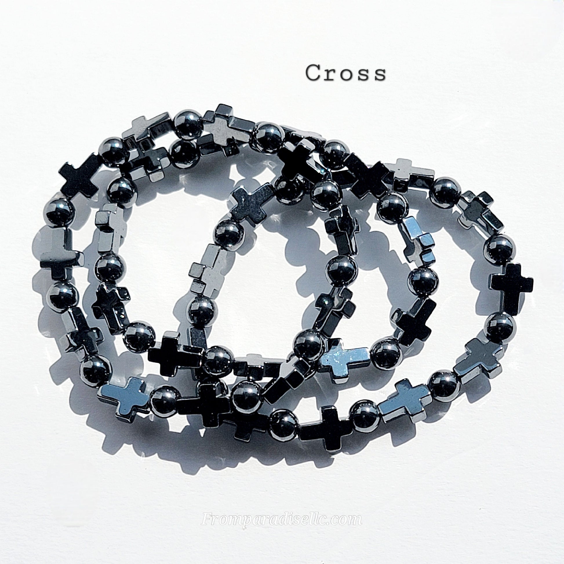 hematite cross bracelet