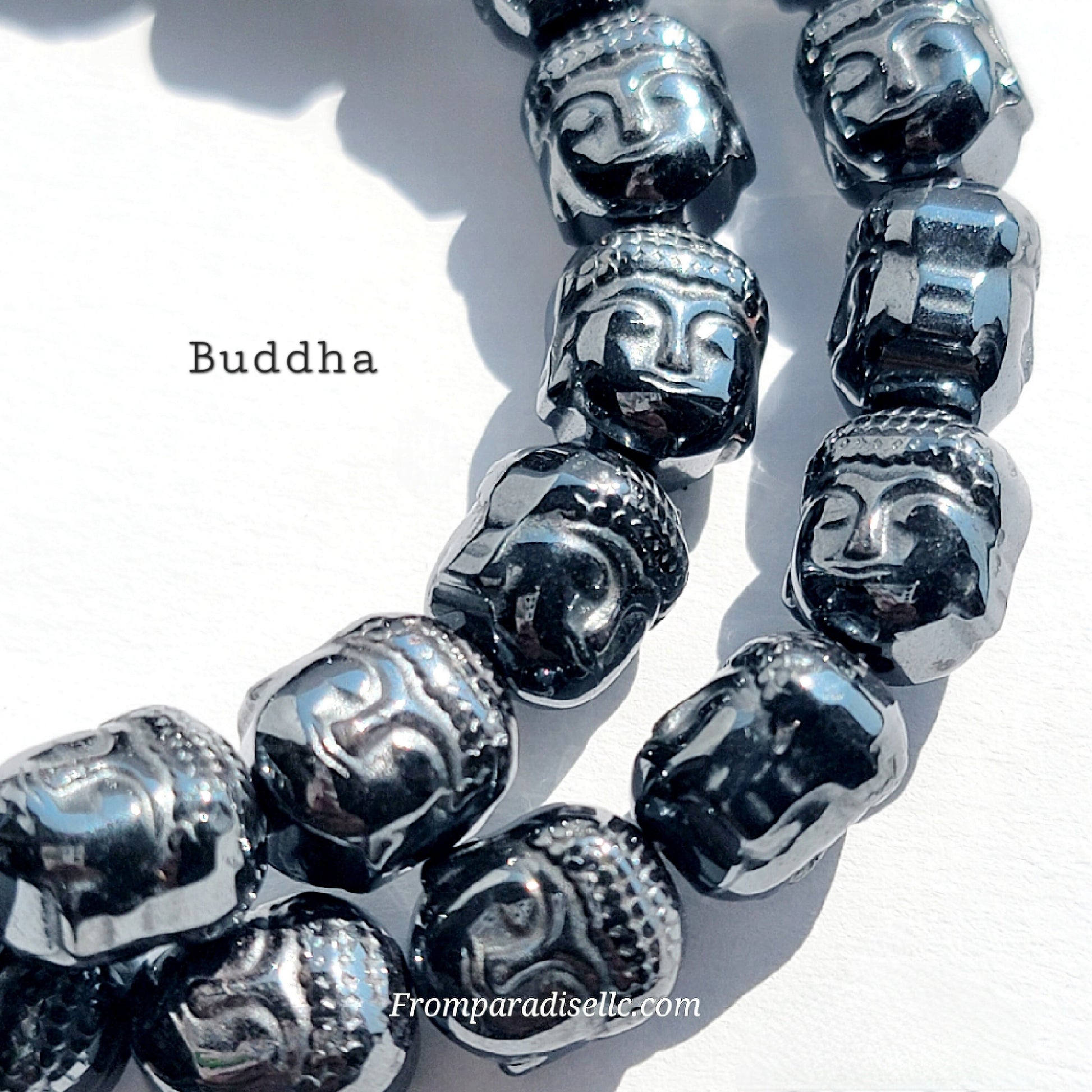 buddha hematite crystal bracelet