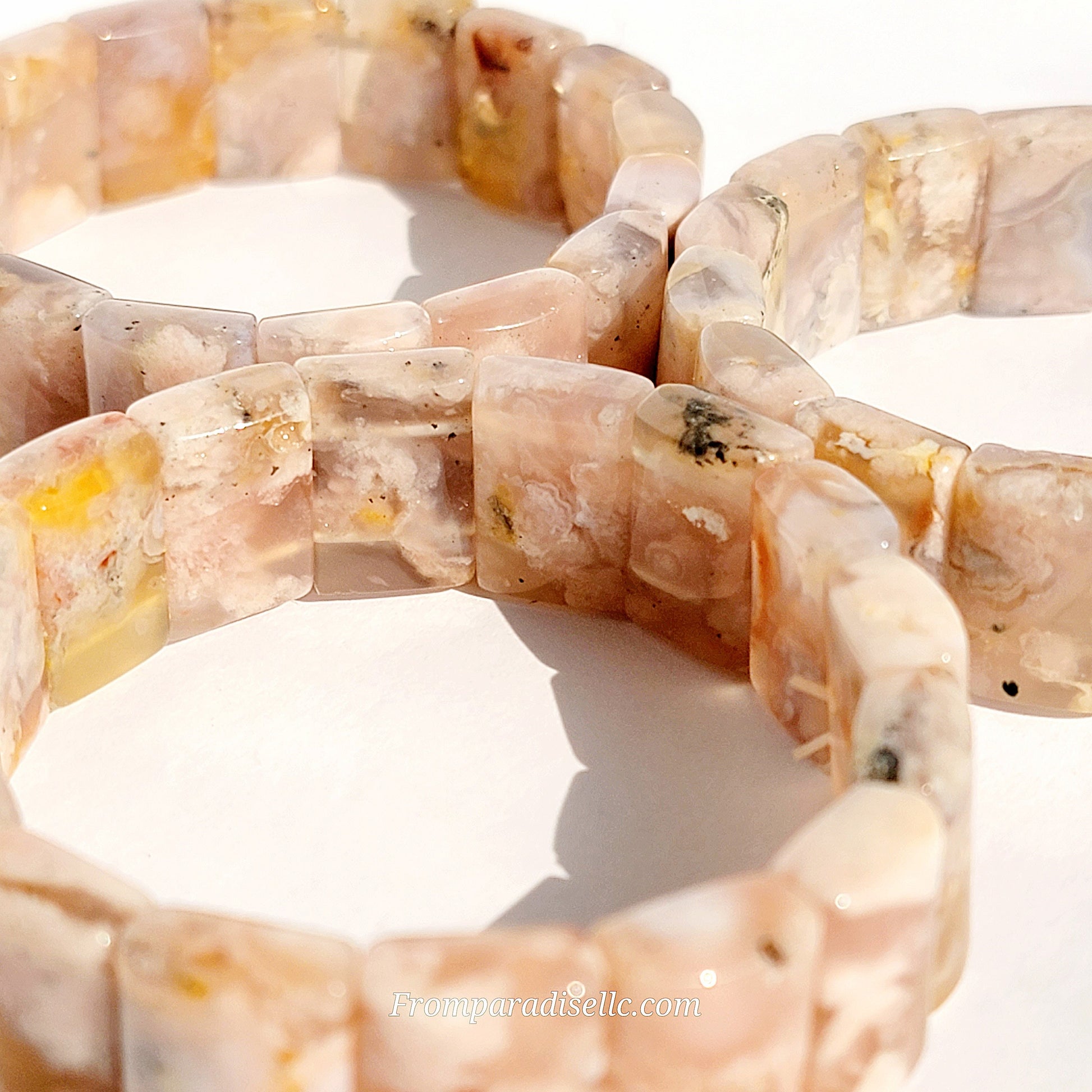 Flower Agate Bangle Flower Agate Bangle Bracelet Flower Agate Handmade Jewelry Flower Agate Crystal Bangle Flower Agate Stretch Bracelet