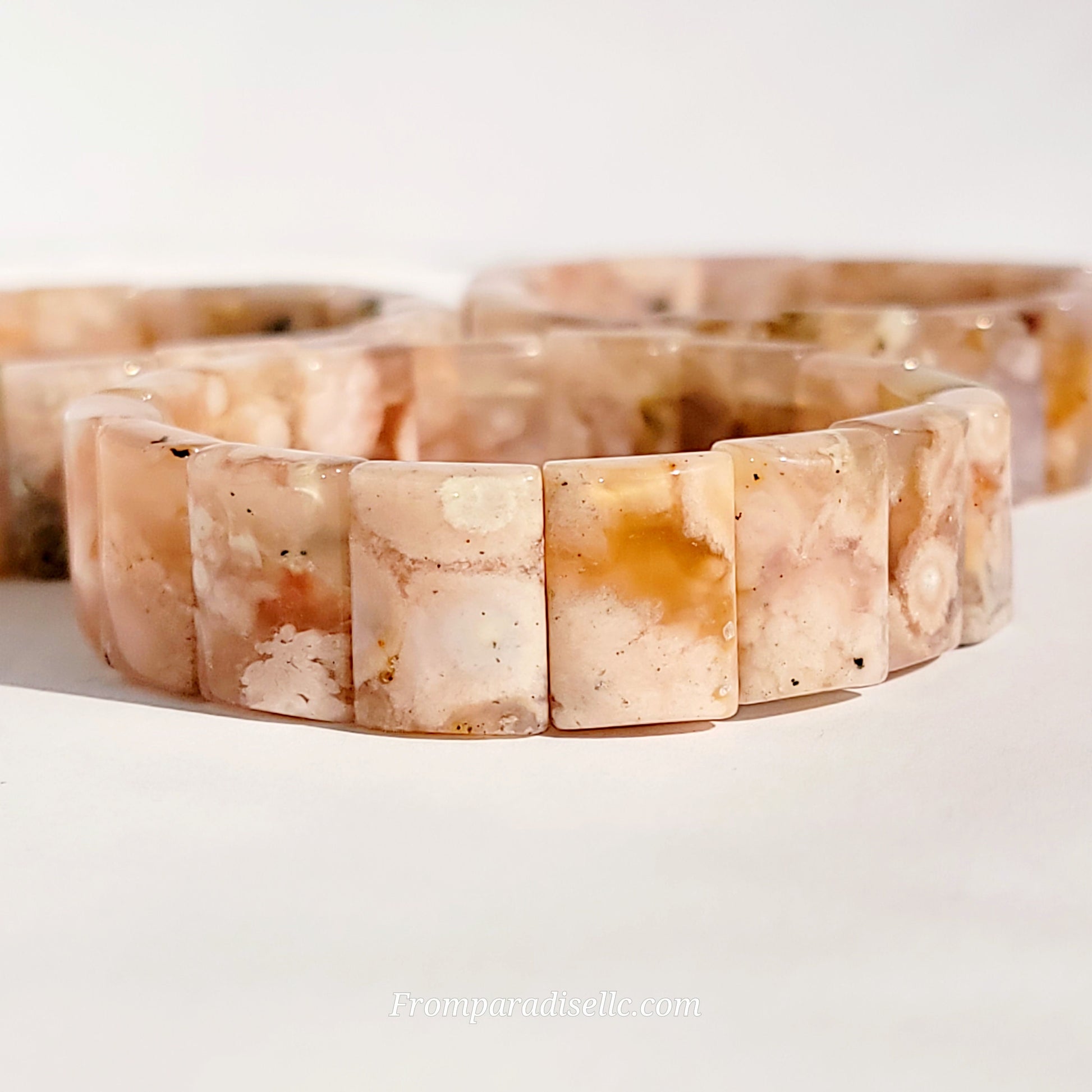 Flower Agate Bangle Flower Agate Bangle Bracelet Flower Agate Handmade Jewelry Flower Agate Crystal Bangle Flower Agate Stretch Bracelet