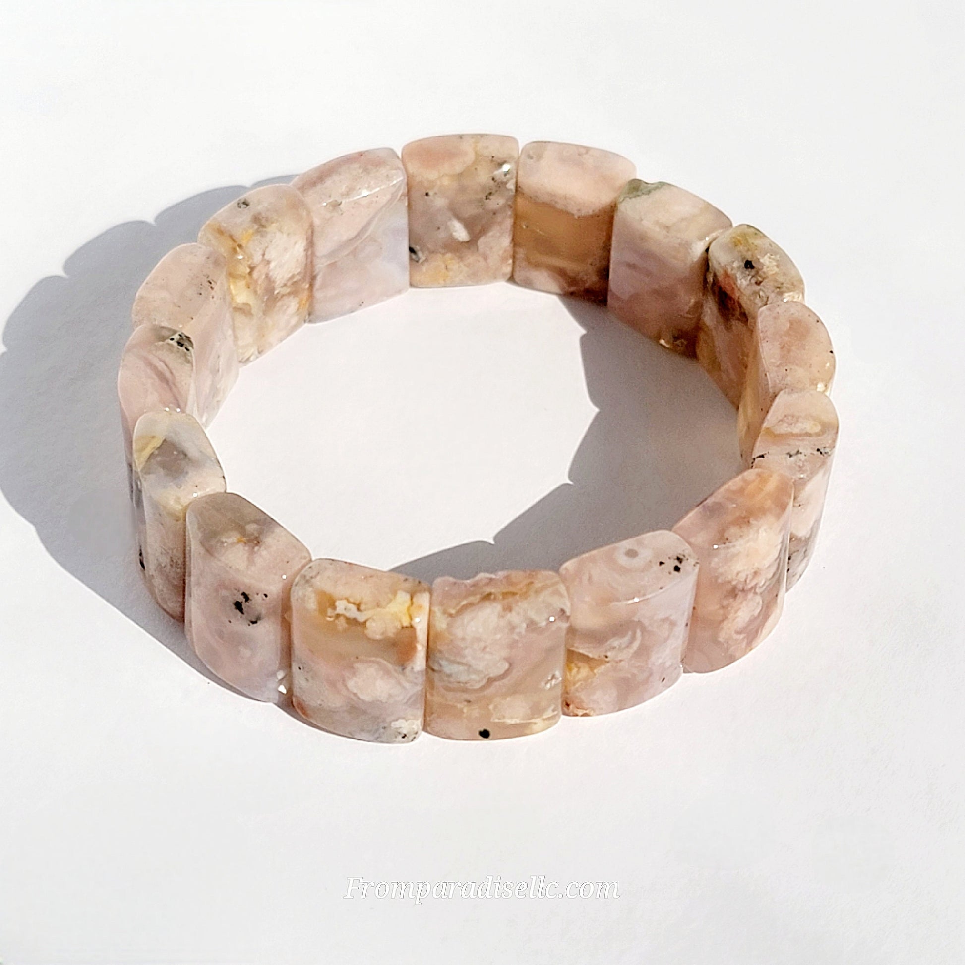 Flower Agate Bangle Flower Agate Bangle Bracelet Flower Agate Handmade Jewelry Flower Agate Crystal Bangle Flower Agate Stretch Bracelet