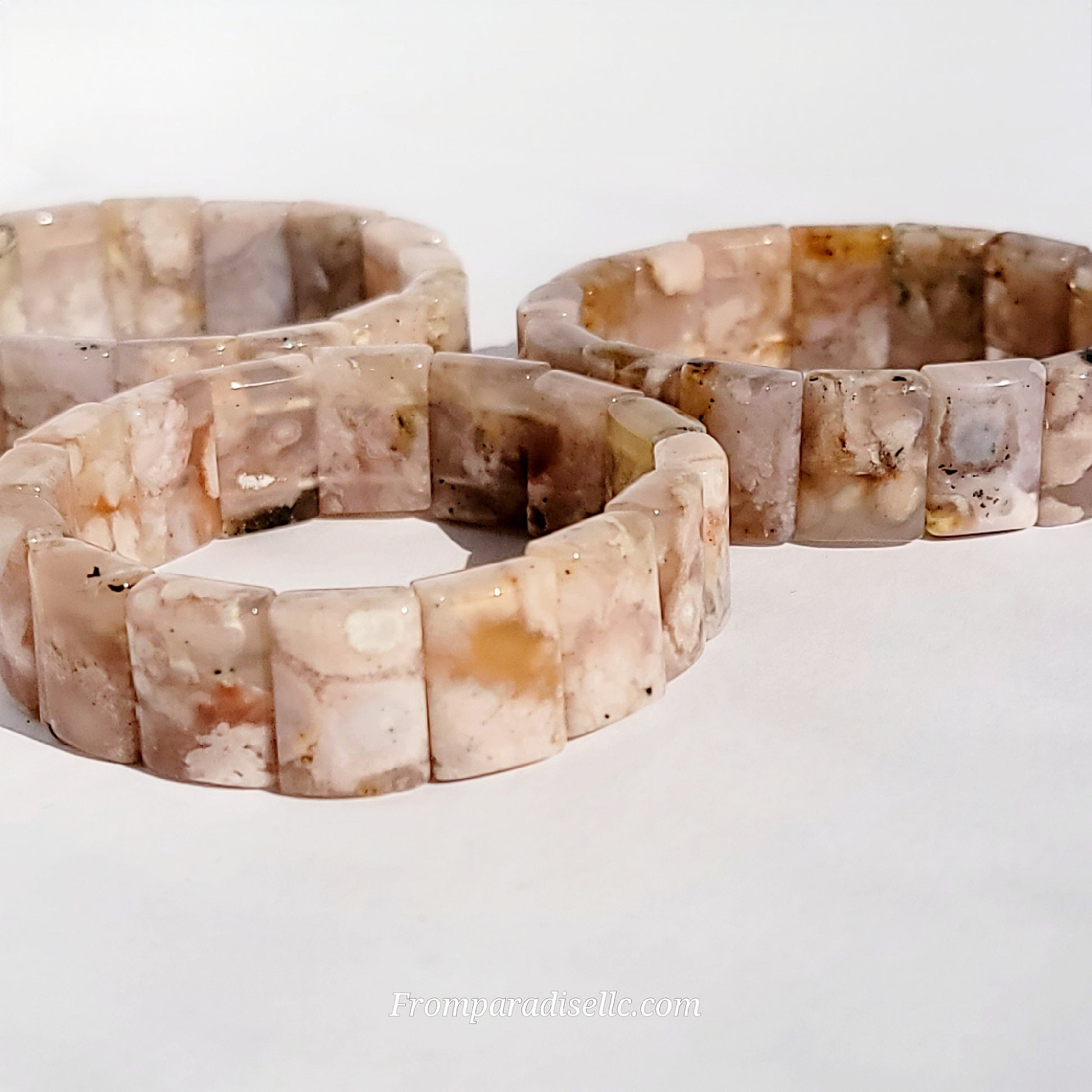 Flower Agate Bangle Flower Agate Bangle Bracelet Flower Agate Handmade Jewelry Flower Agate Crystal Bangle Flower Agate Stretch Bracelet