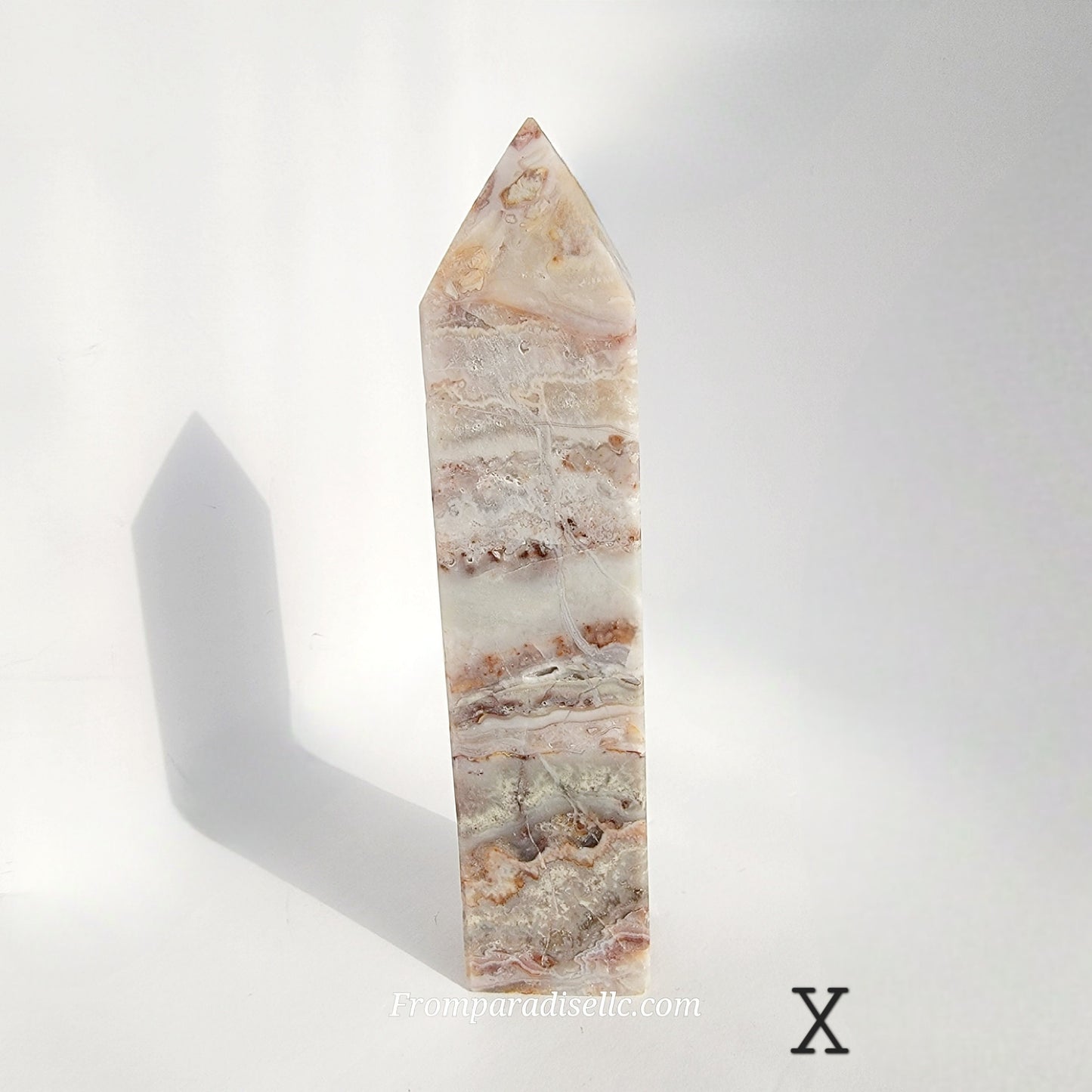 Pink Crazy Lace Agate Crystal Tower