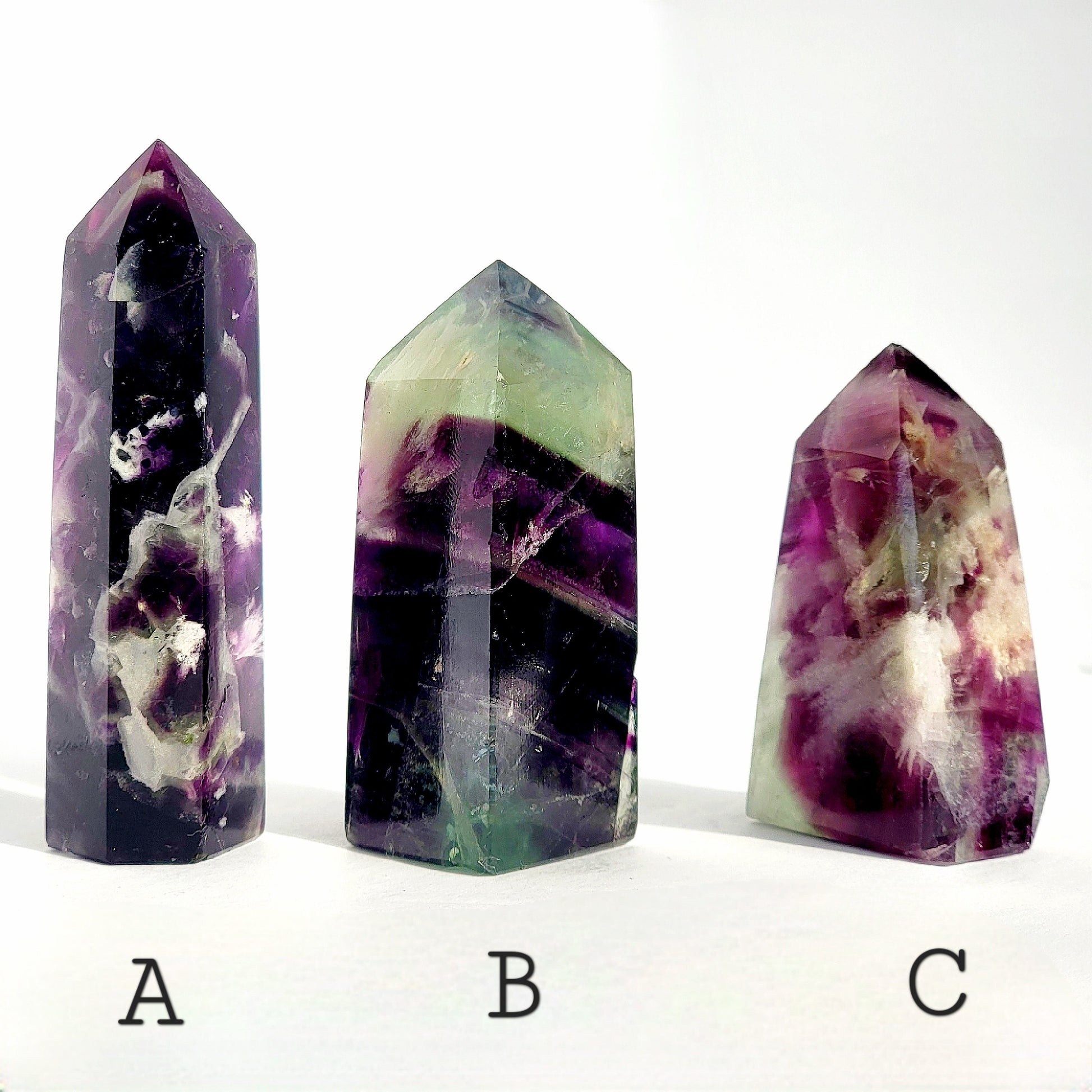 Feathered Fluorite Crystal Tower