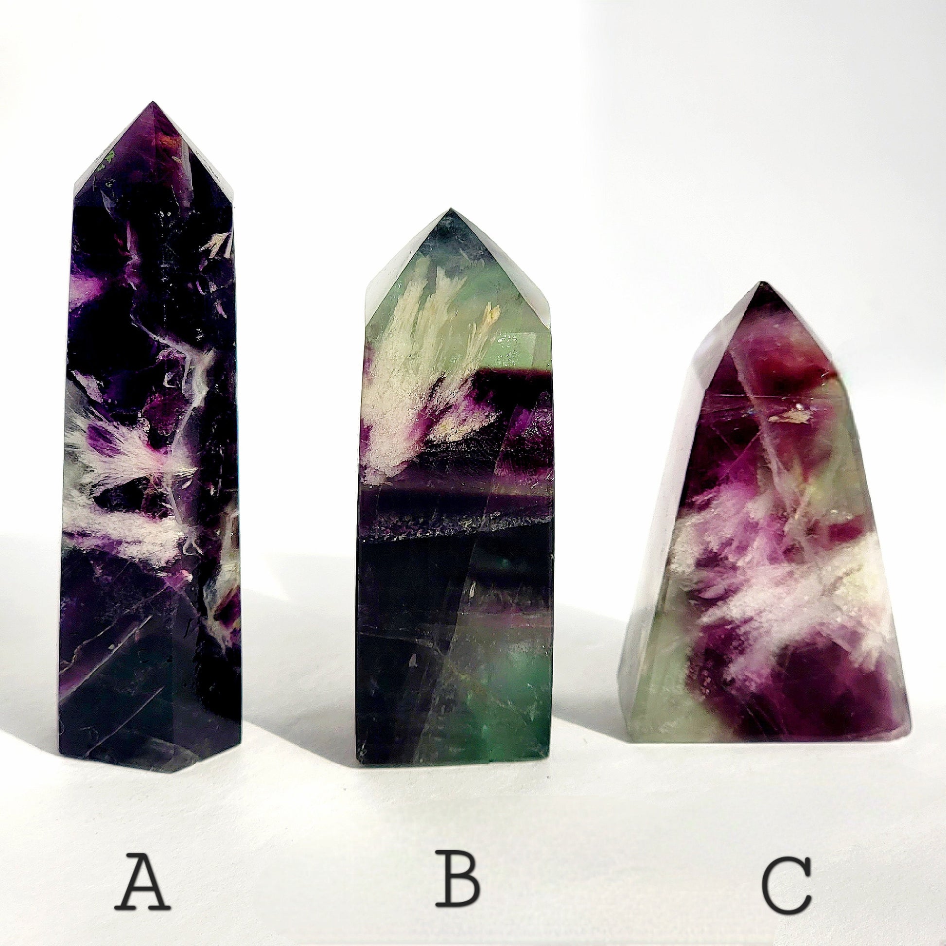 Feathered Fluorite Crystal Tower