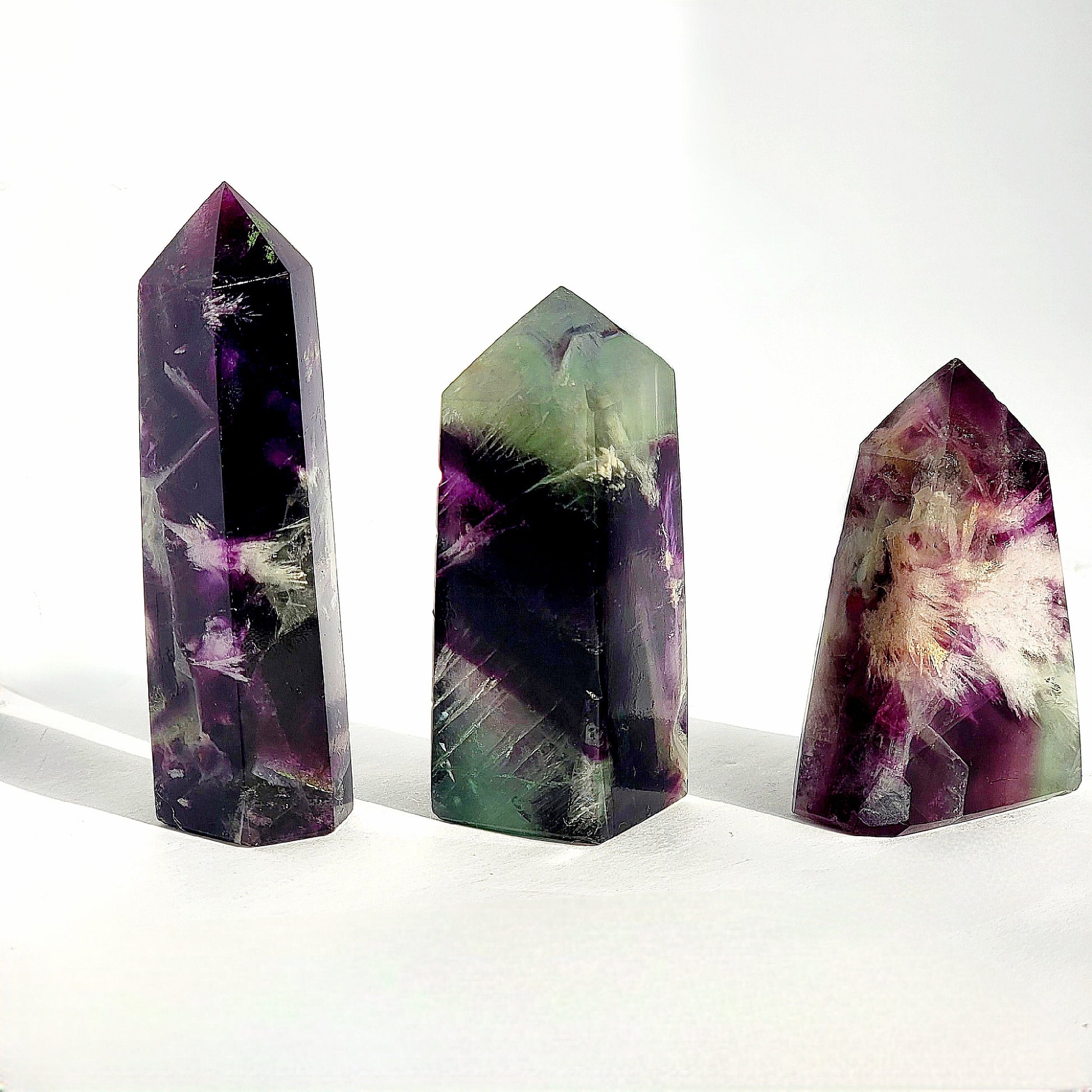 Feathered Fluorite Crystal Tower
