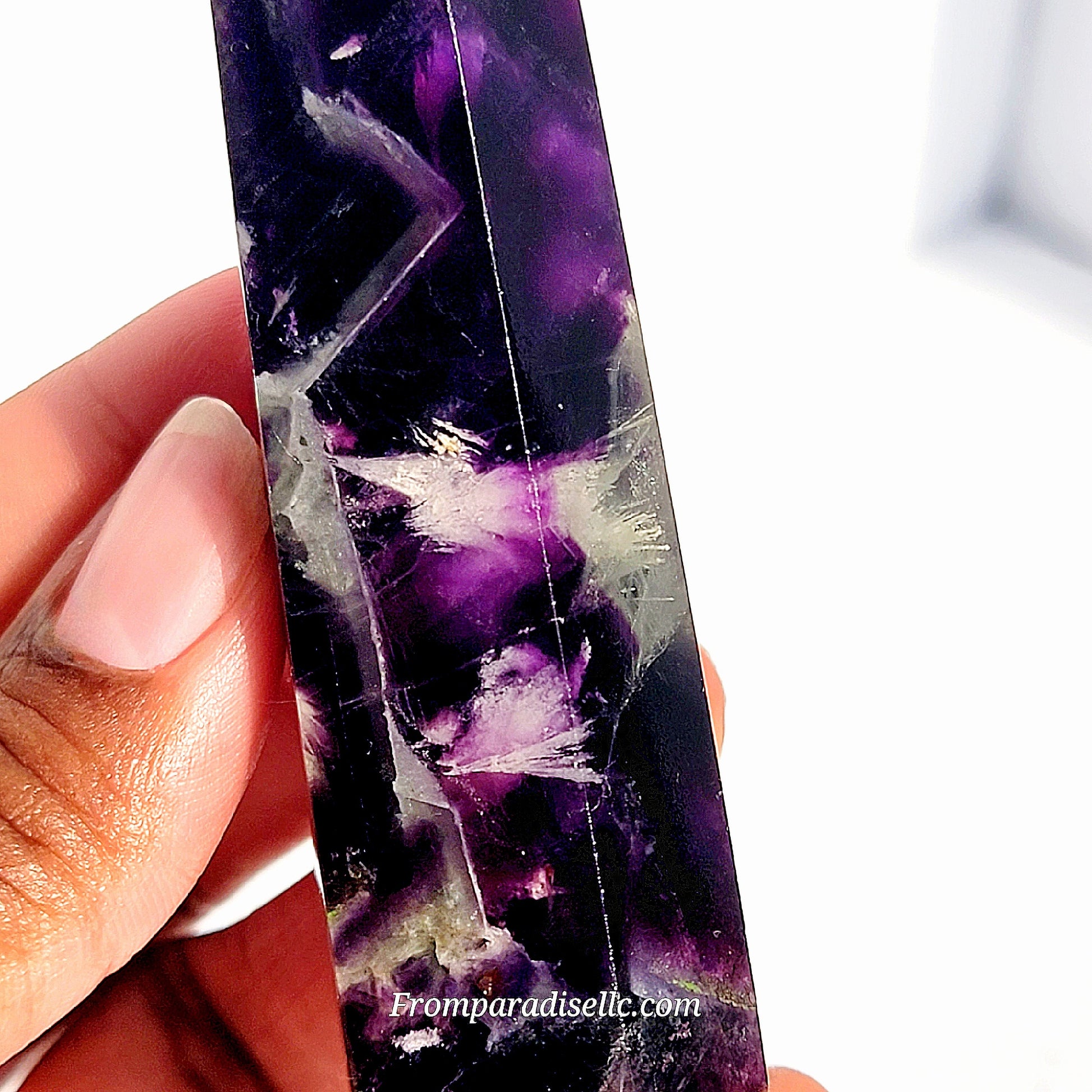 Feathered Fluorite Crystal Tower