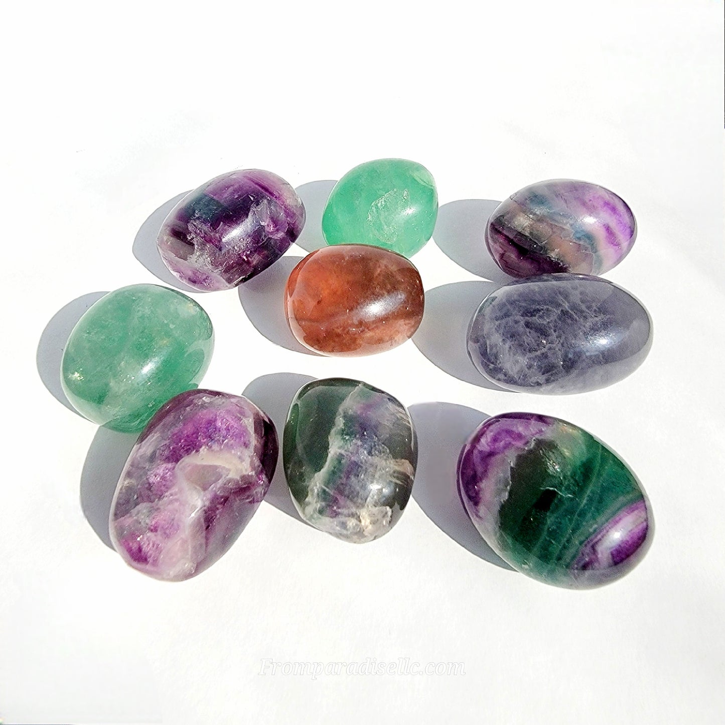 fluorite crystal tumbled stone