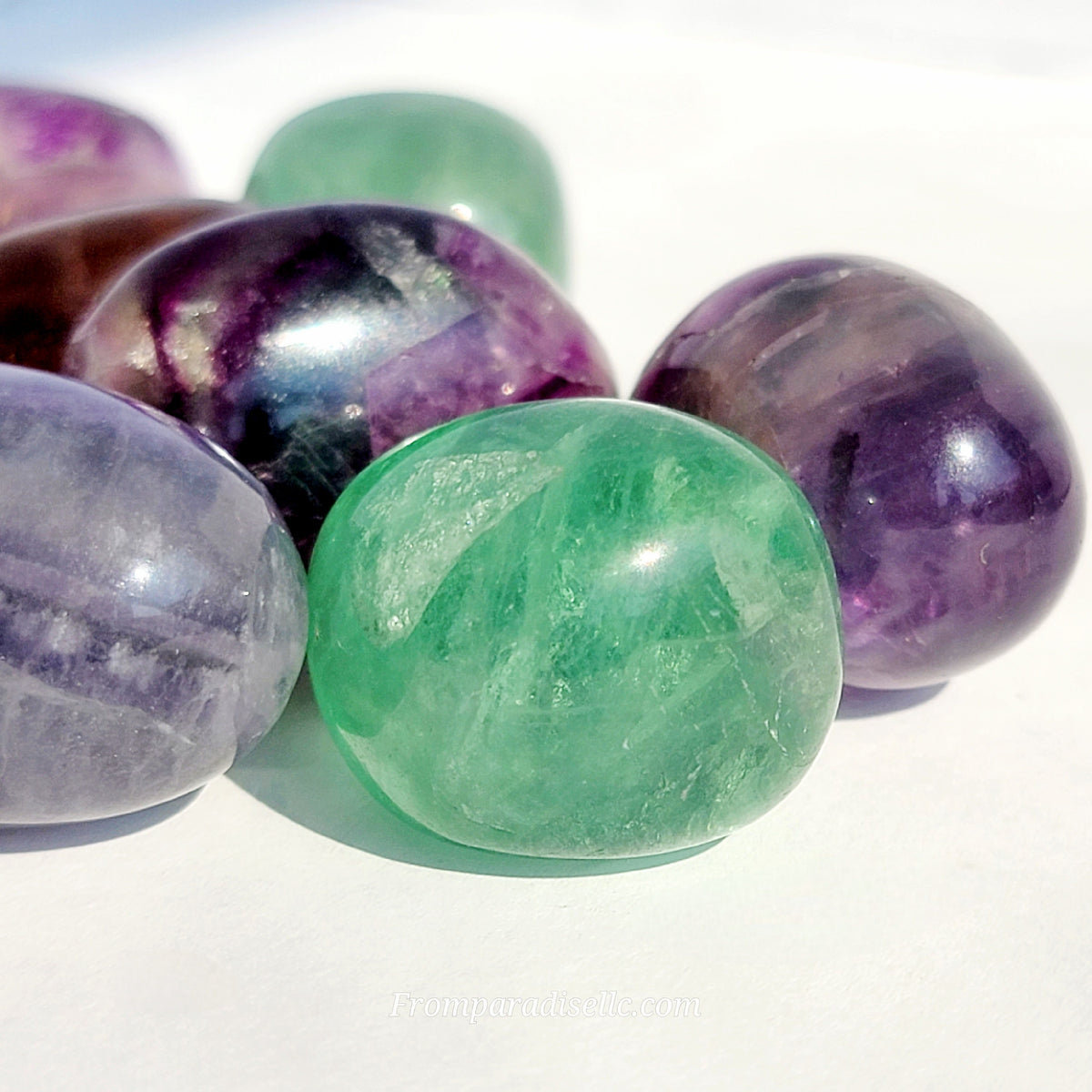 fluorite crystal tumbled stone