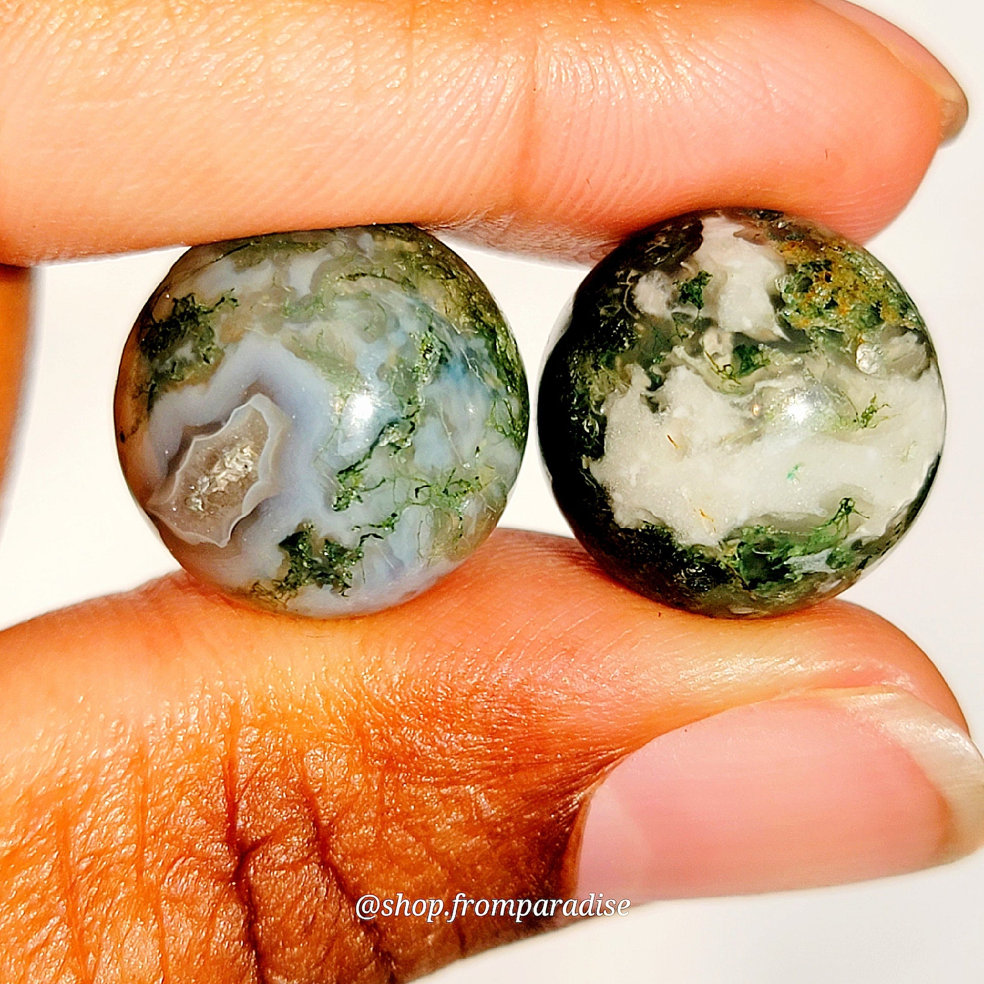 Mini Moss Agate Sphere Tumbled Moss Agate Orb Pocket Sized Moss Agate Gemstone Globe Moss Agate Mini Crystal Carving Moss Agate Sphere