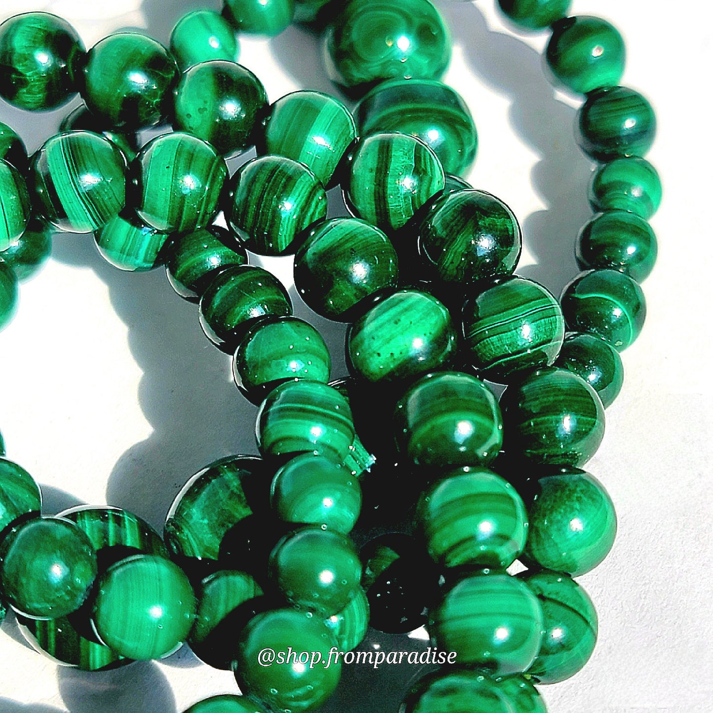 malachite crystal gemstone stretch bracelet