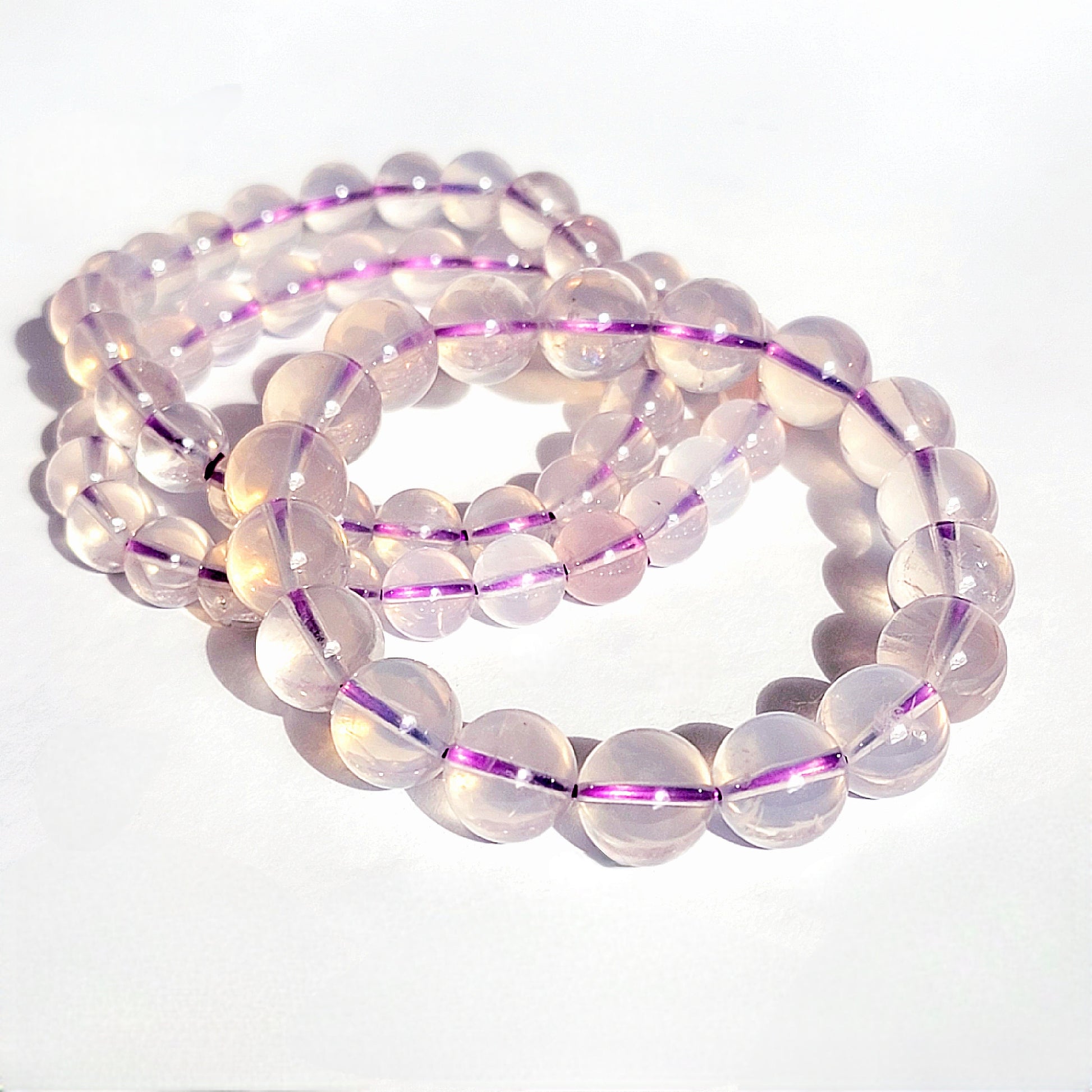 Natural Rare Lavender Moon Quartz Bracelet with Girasol