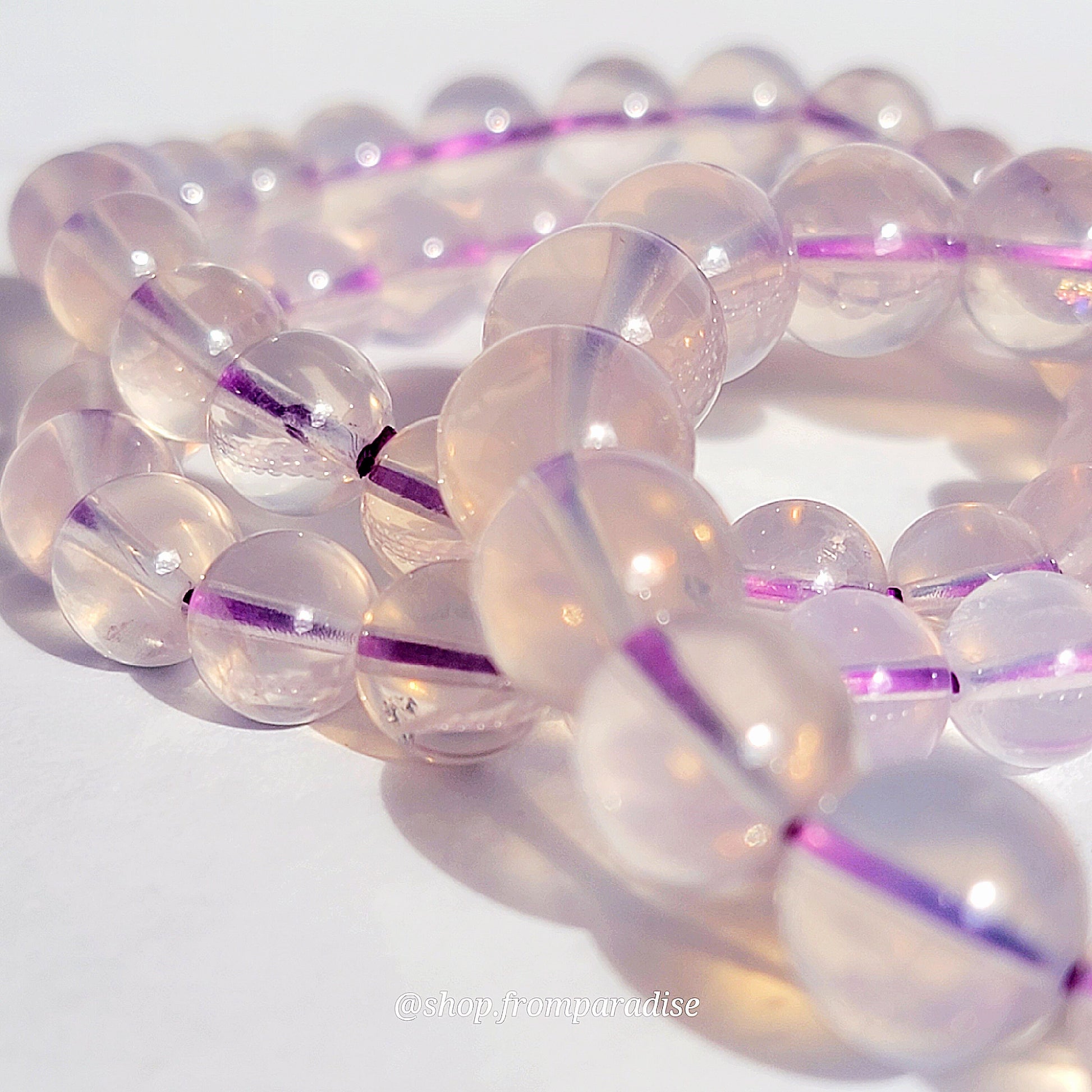Natural Rare Lavender Moon Quartz Bracelet with Girasol