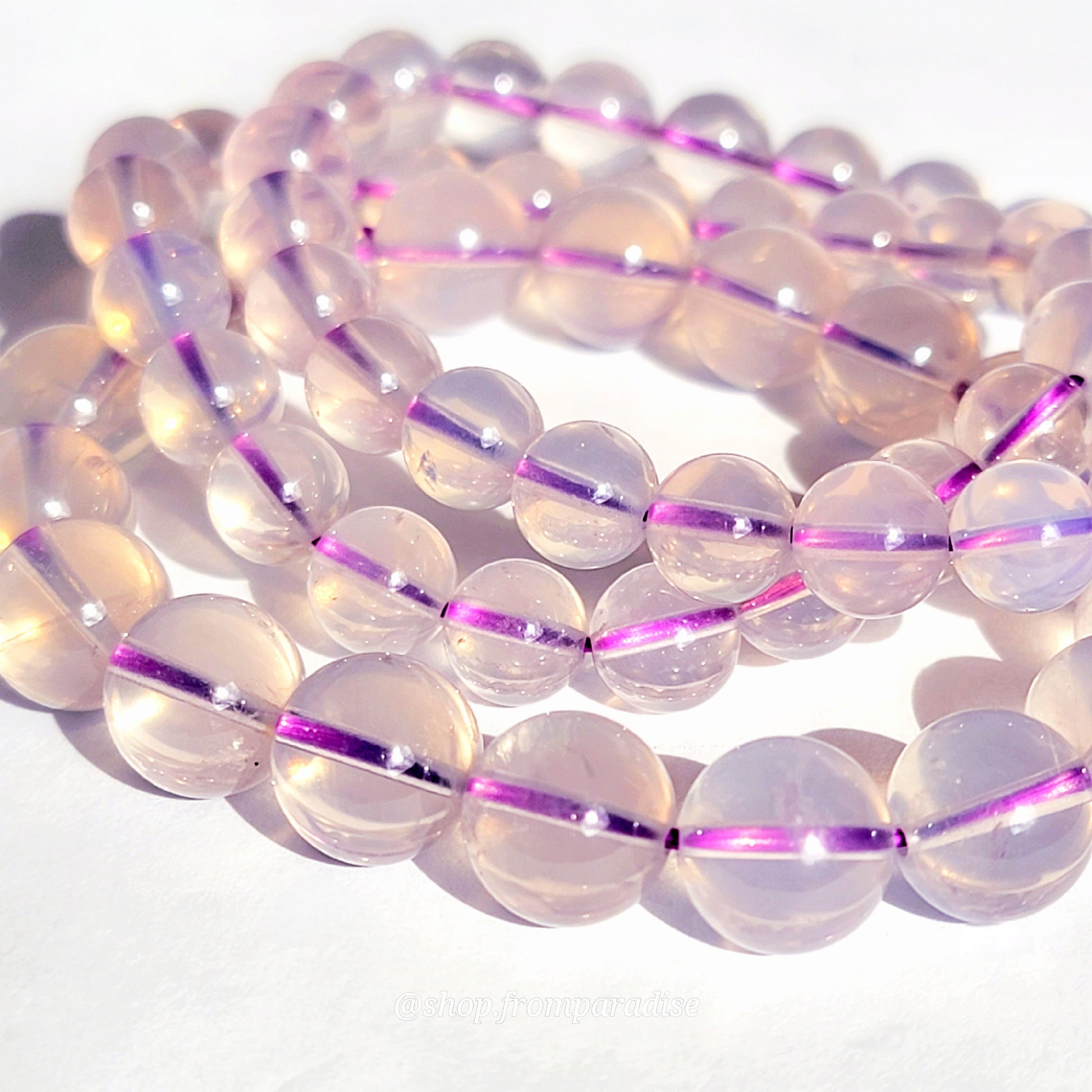 Natural Rare Lavender Moon Quartz Bracelet with Girasol