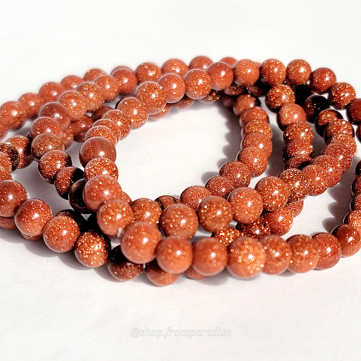 Red Goldstone Crystal Stretch Bracelet