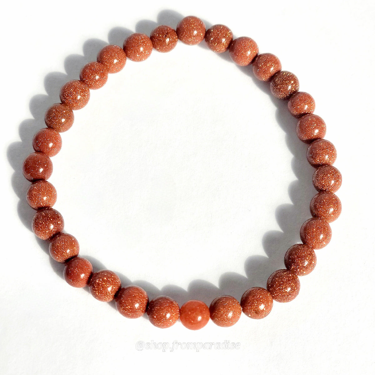 Red Goldstone Crystal Stretch Bracelet