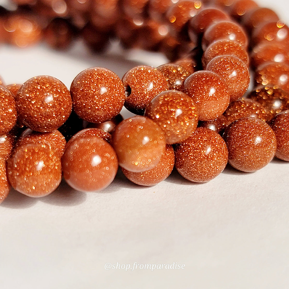 Red Goldstone Crystal Stretch Bracelet