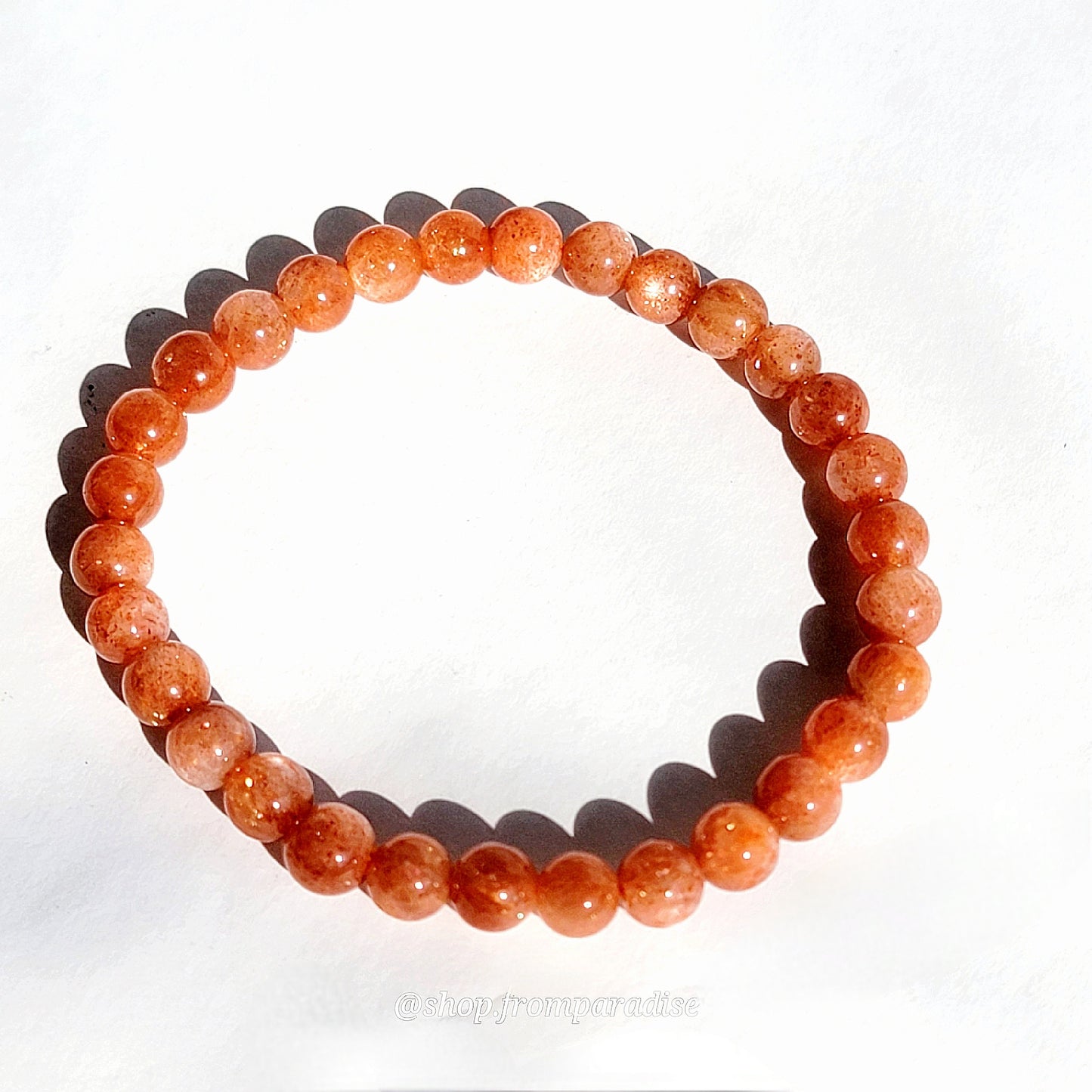 Orange Sunstone Crystal Bracelet Natural Sunstone Gemstone Stretch Bracelet Spiritual Healing Bracelets Anxiety Stress Relief Handmade